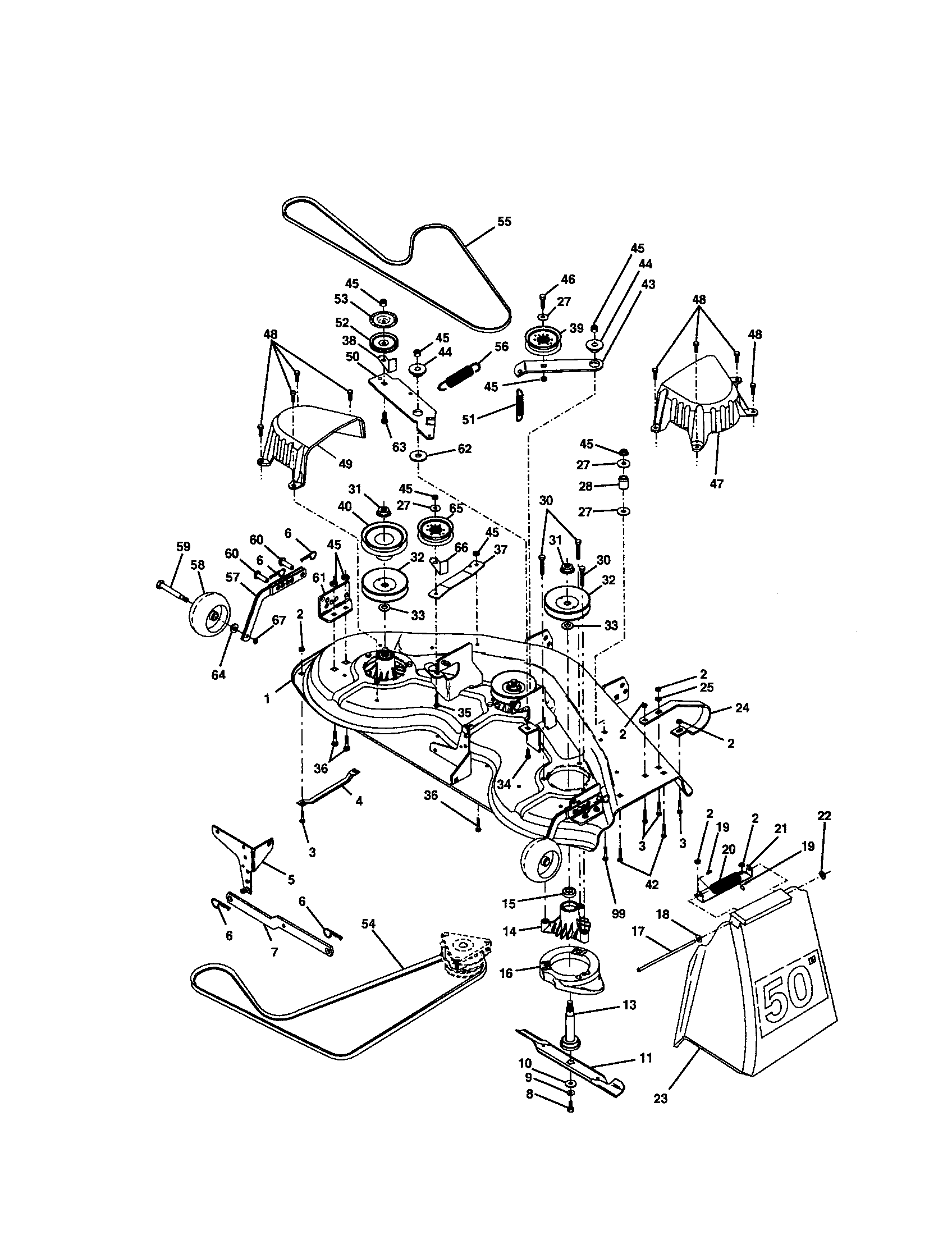 Craftsman 917275030 mower deck diagram