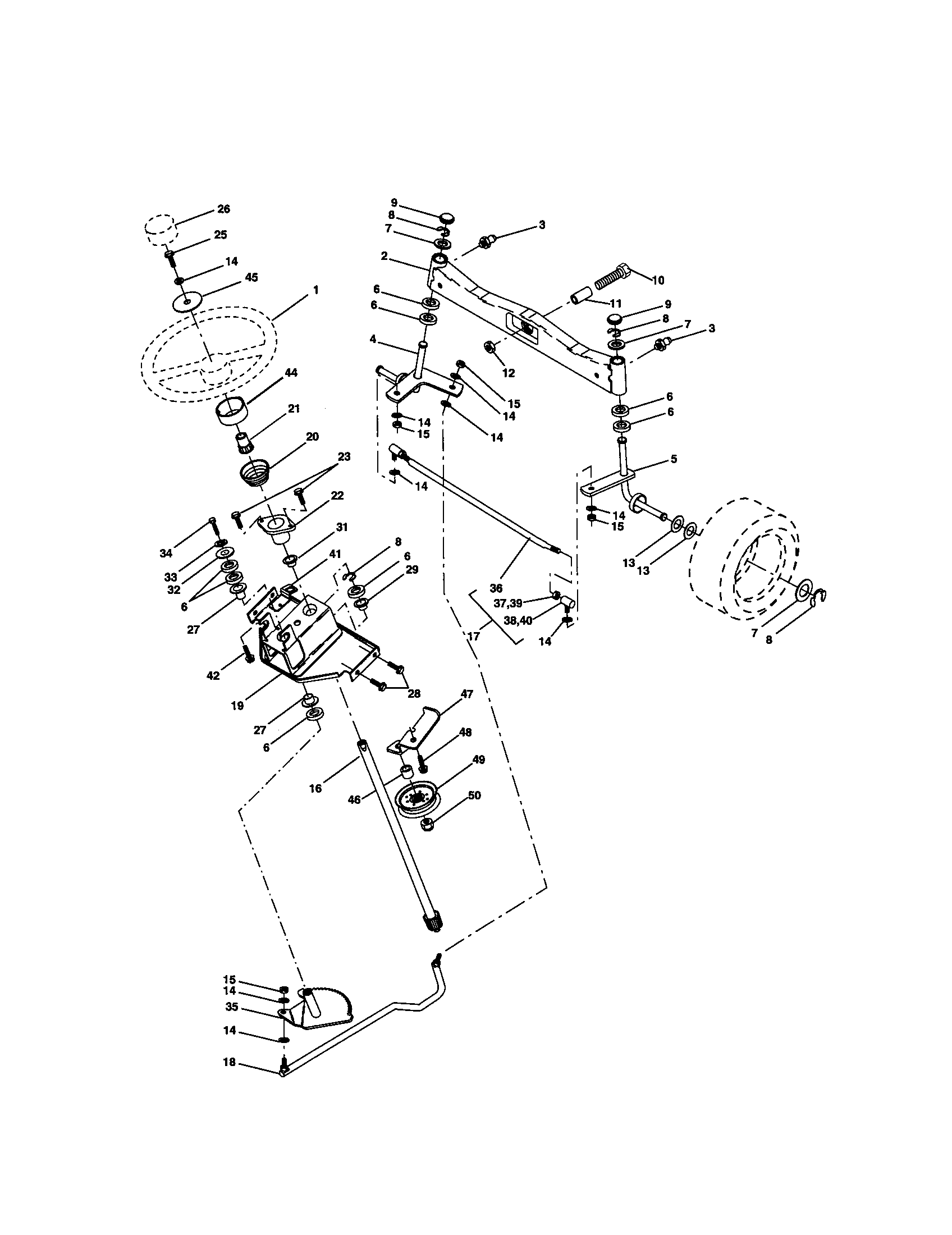 Craftsman 917275040 steering diagram
