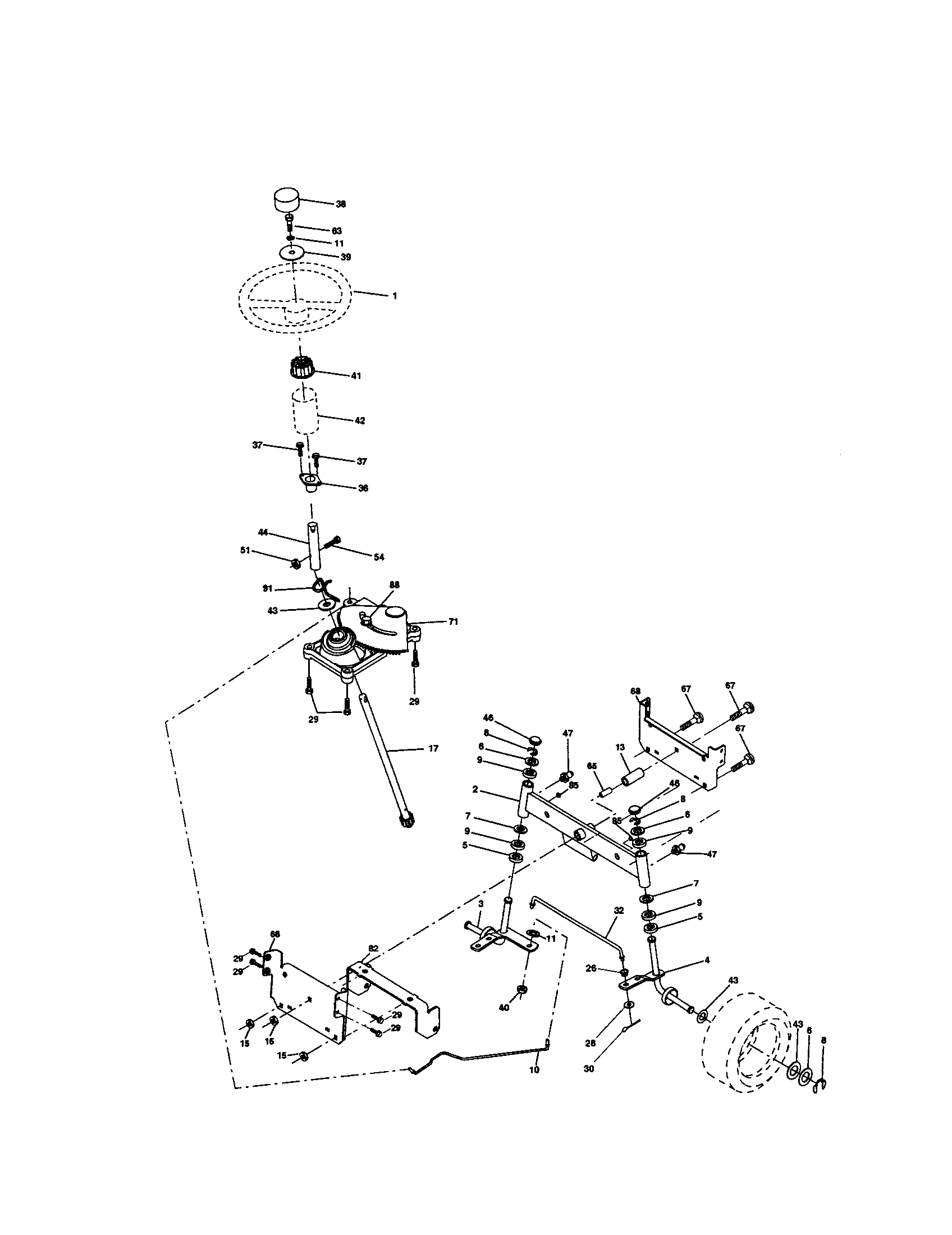Craftsman 917272082 steering assembly diagram
