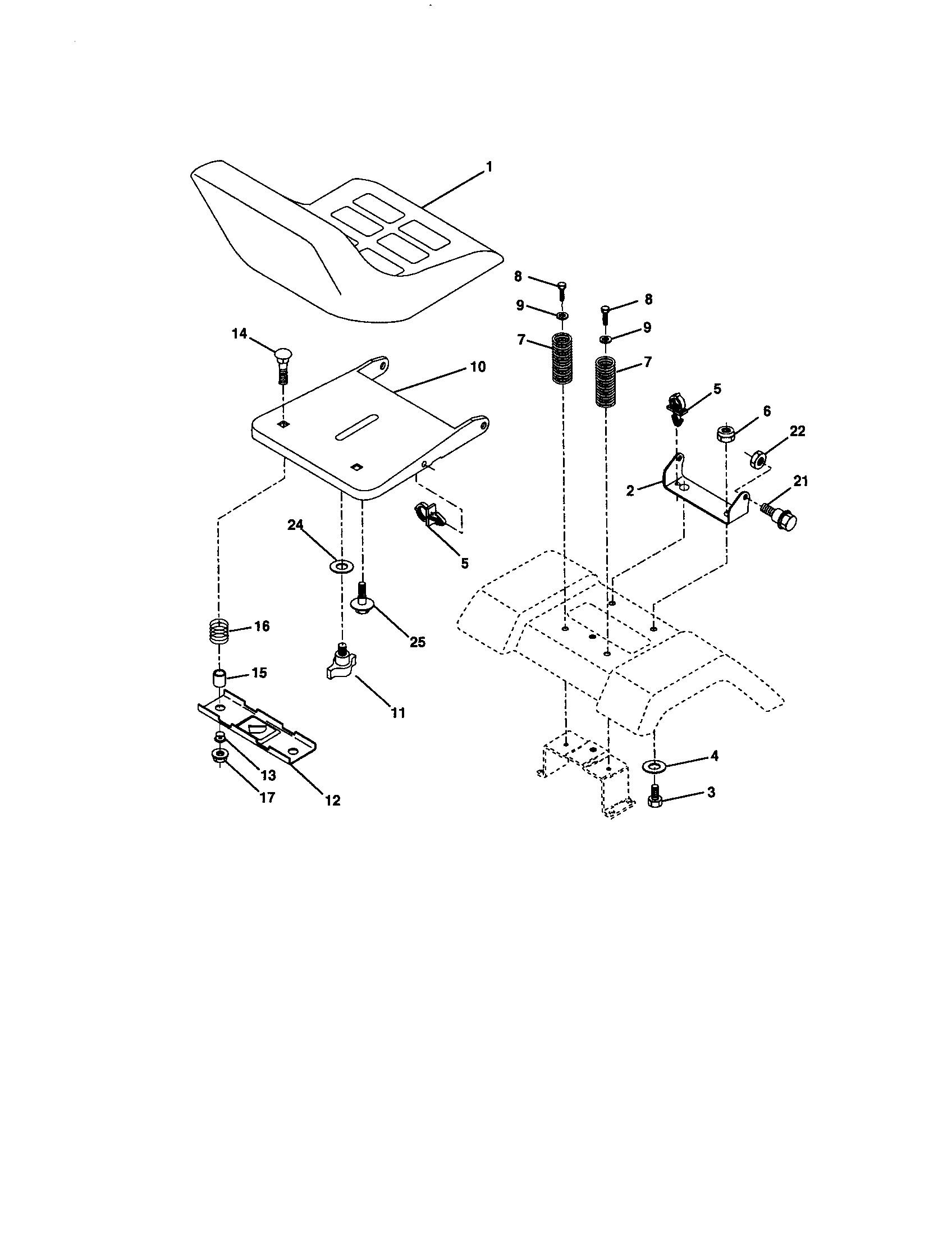 Craftsman 917272082 seat assembly diagram