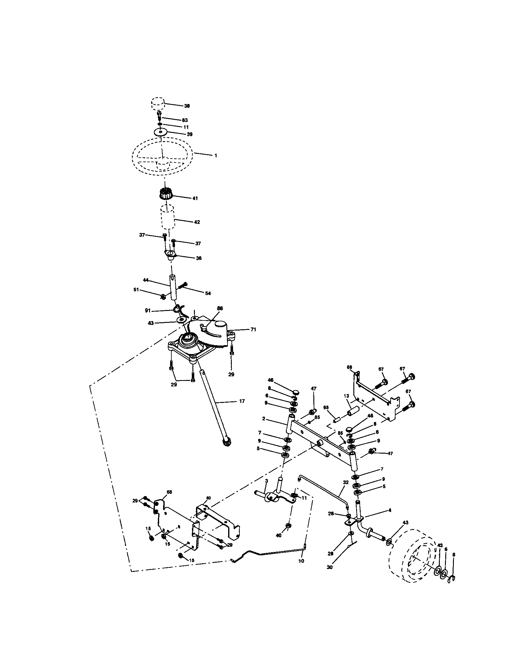 Craftsman 917272073 steering assembly diagram