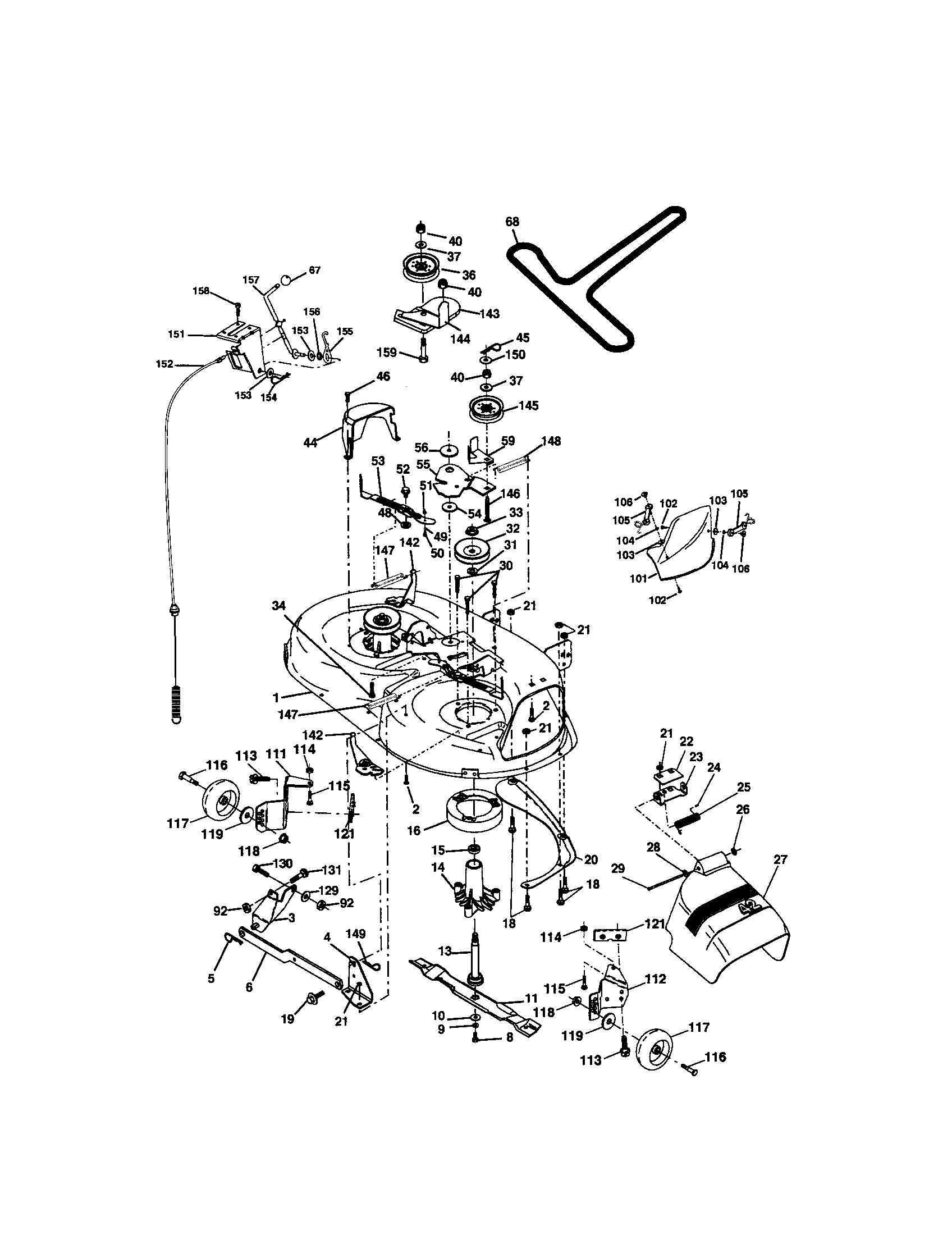 Craftsman 917272073 mower deck diagram