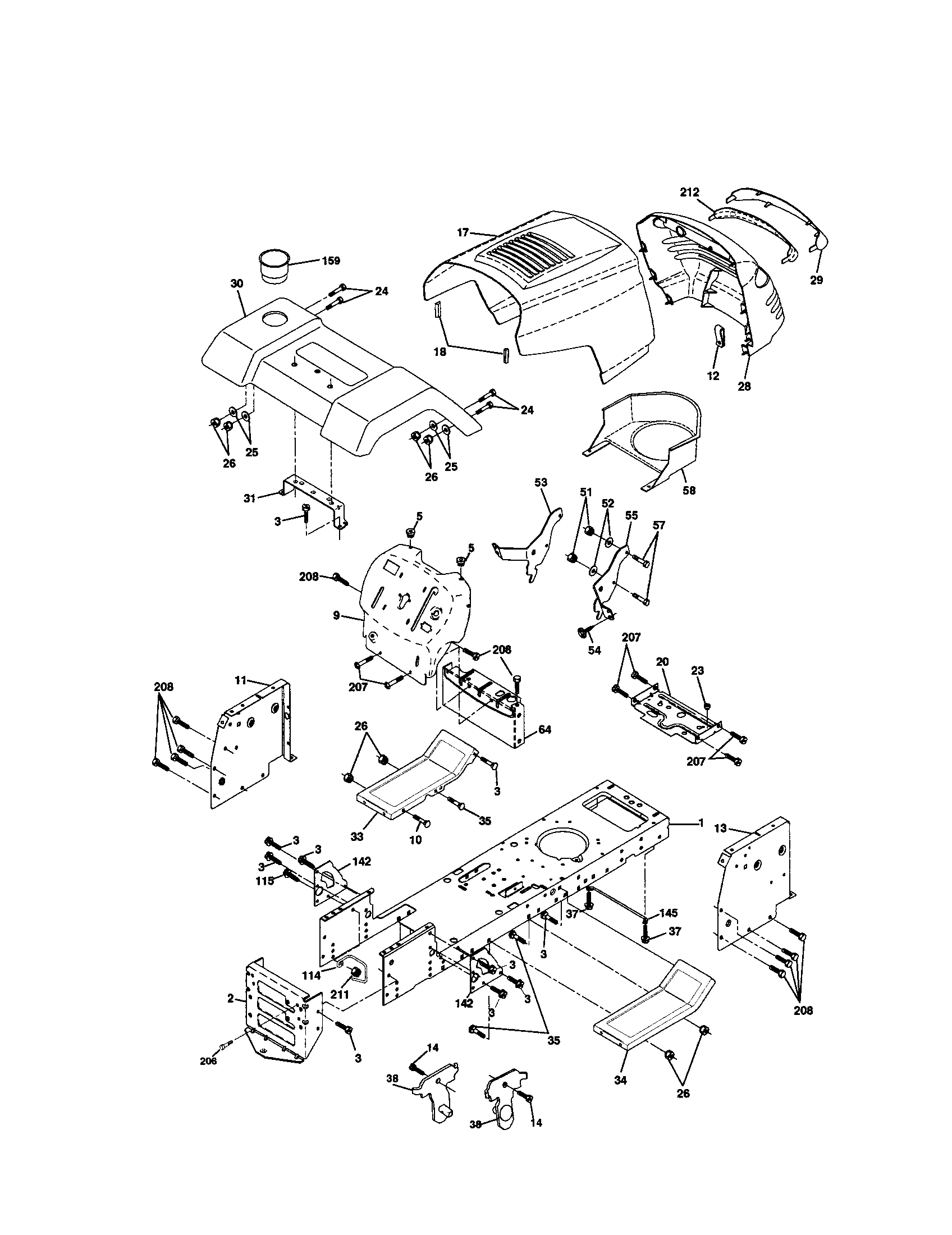 Craftsman 917279951 chassis and enclosures diagram