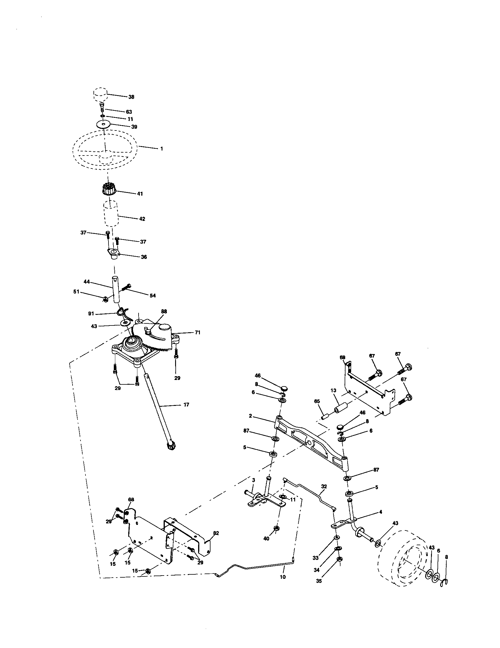 Craftsman 917279951 steering assembly diagram
