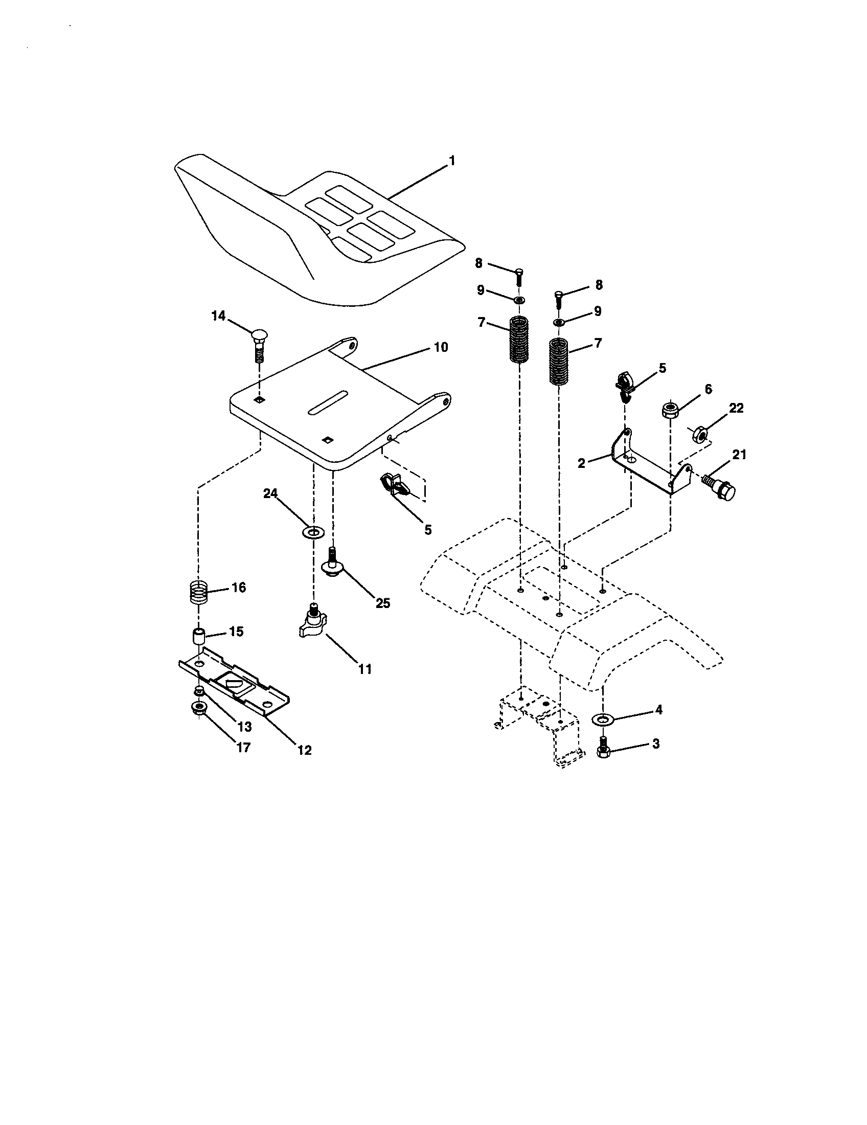 Craftsman 917279951 seat assembly diagram