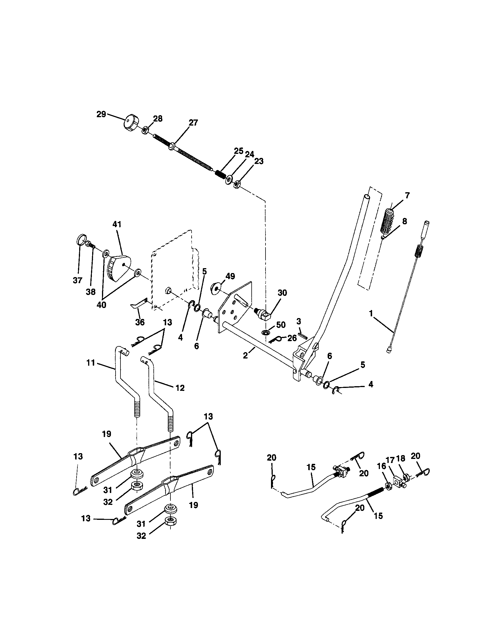 Craftsman 917279951 mower lift diagram