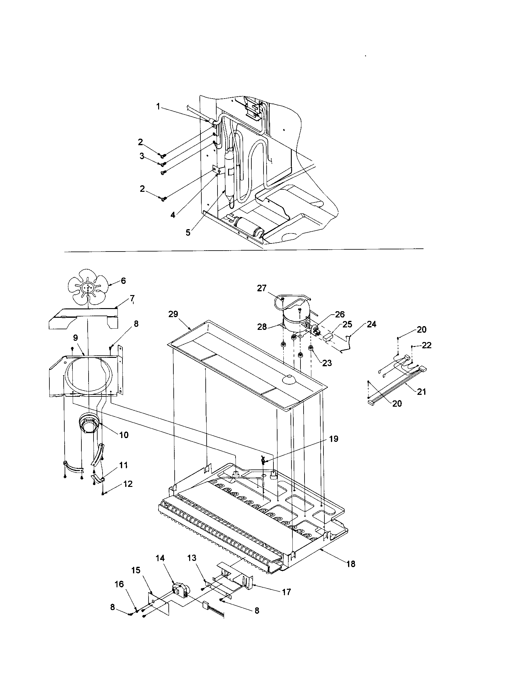 Kenmore 59671282101 machine compartment diagram
