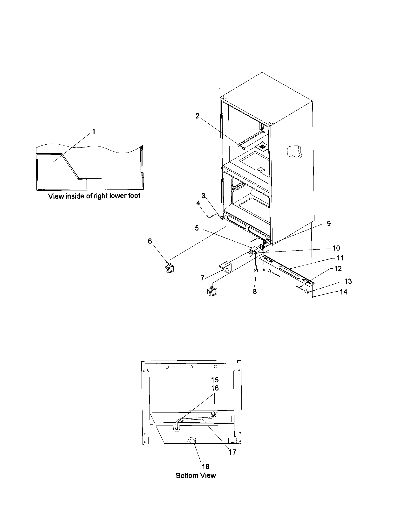 Kenmore 59671282101 insulation and roller diagram