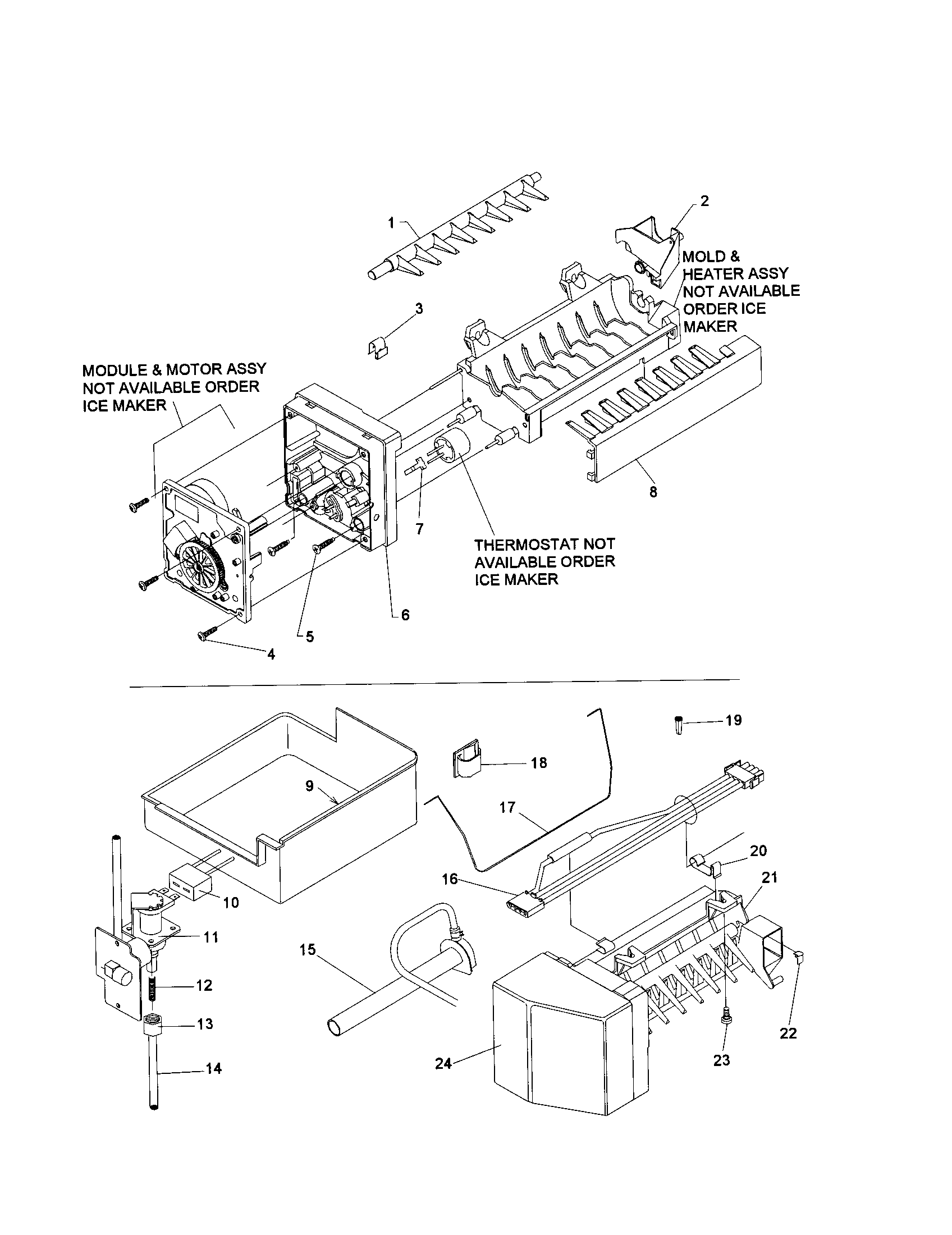 Kenmore 59671282101 icemaker assembly diagram