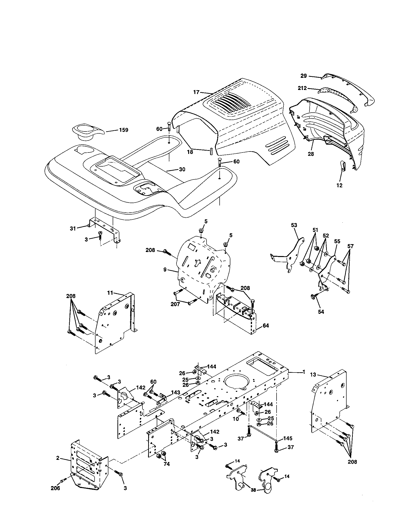 Craftsman 917250470 chassis and enclosures diagram