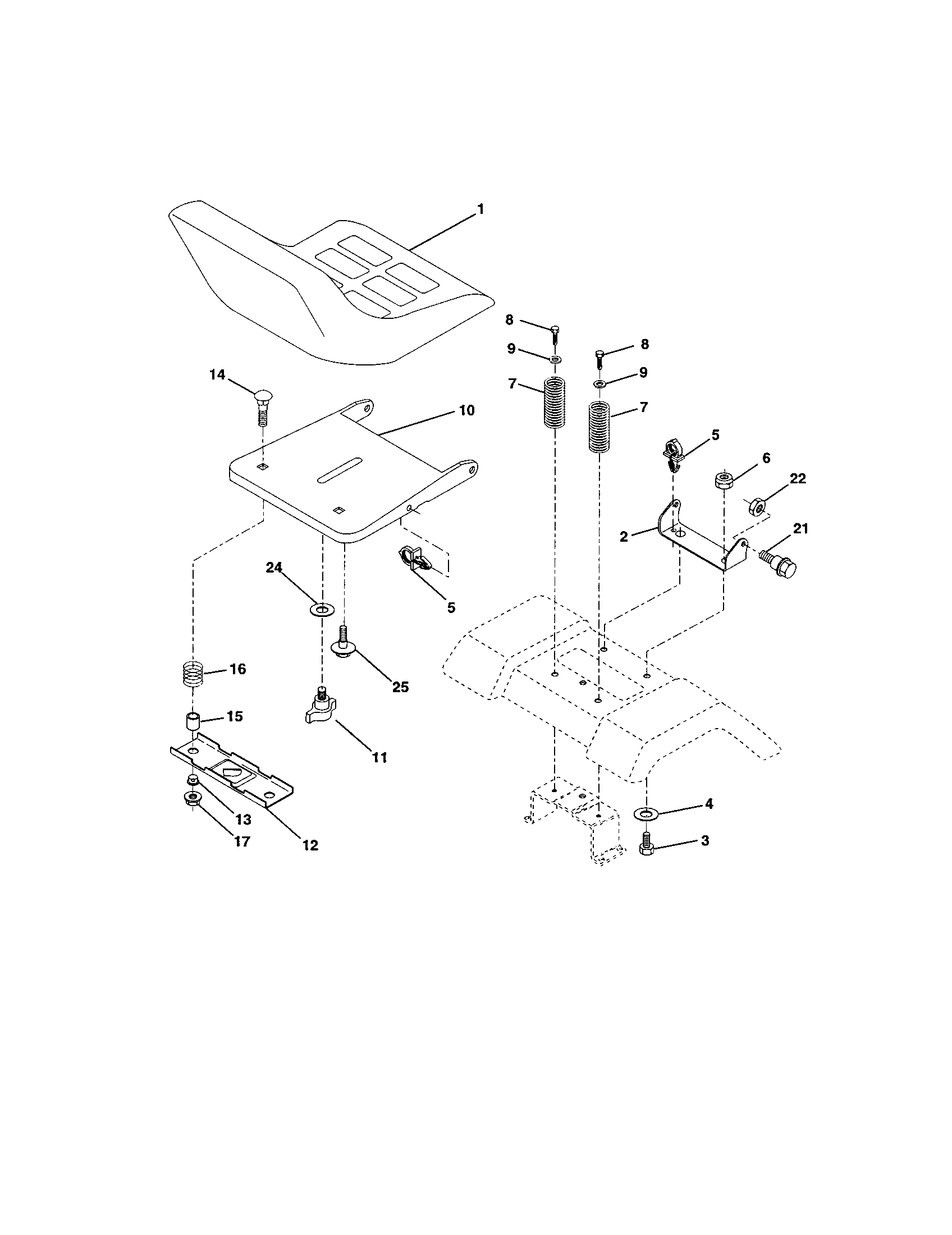 Craftsman 917250470 seat assembly diagram