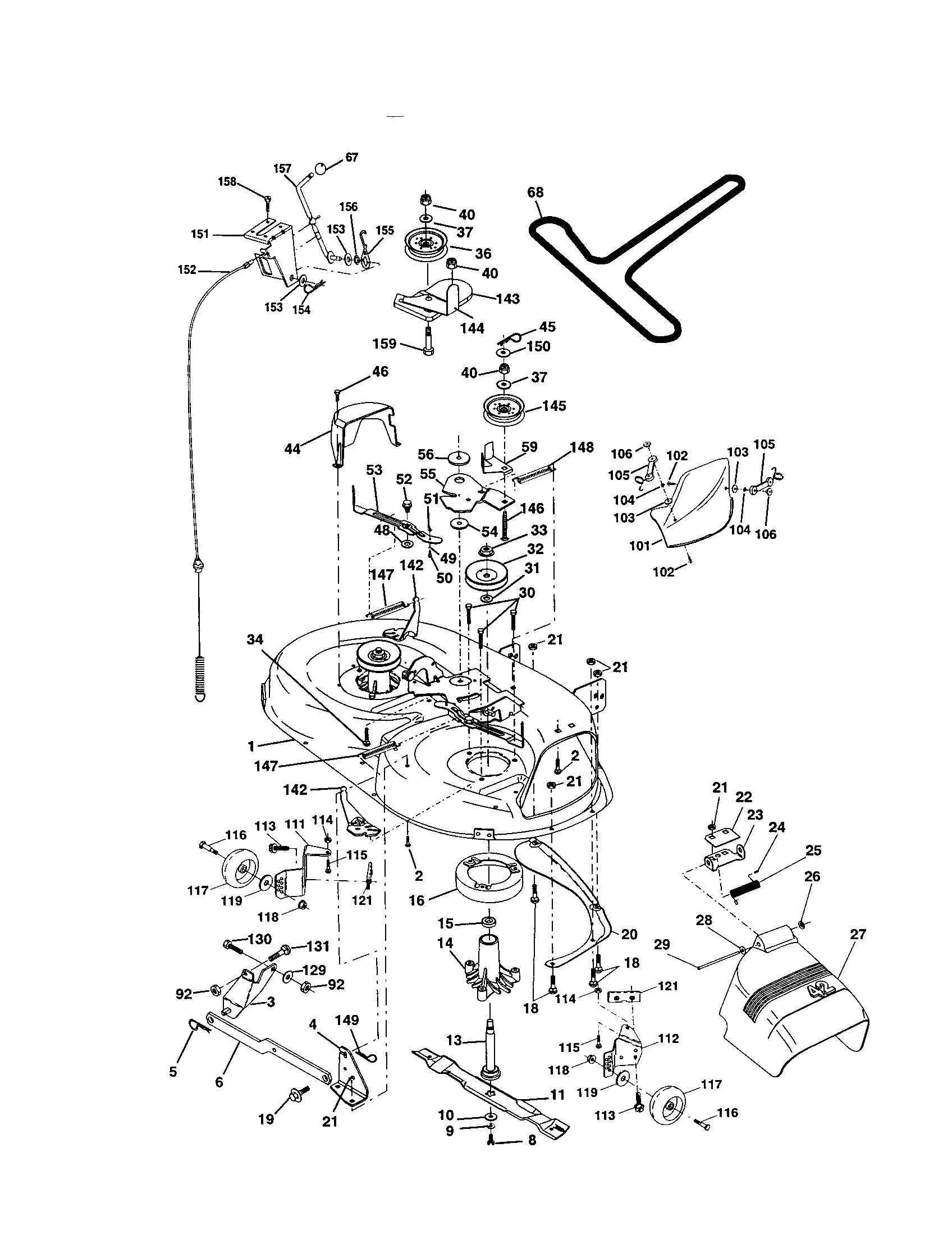 Craftsman 917250470 mower deck diagram
