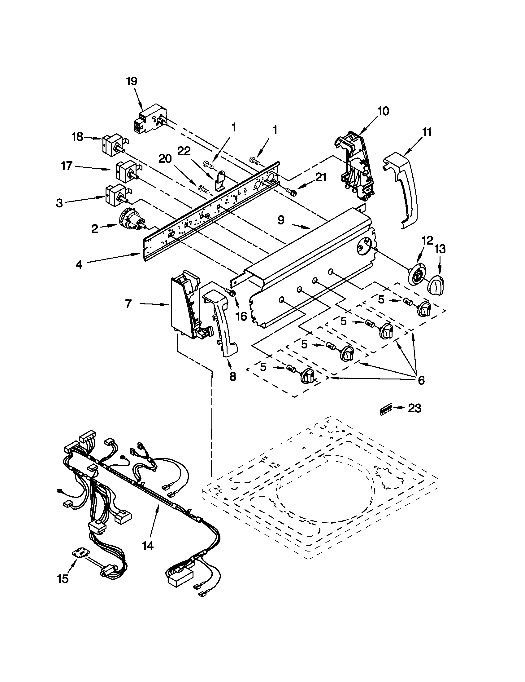 Kenmore 11022996100 control panel diagram