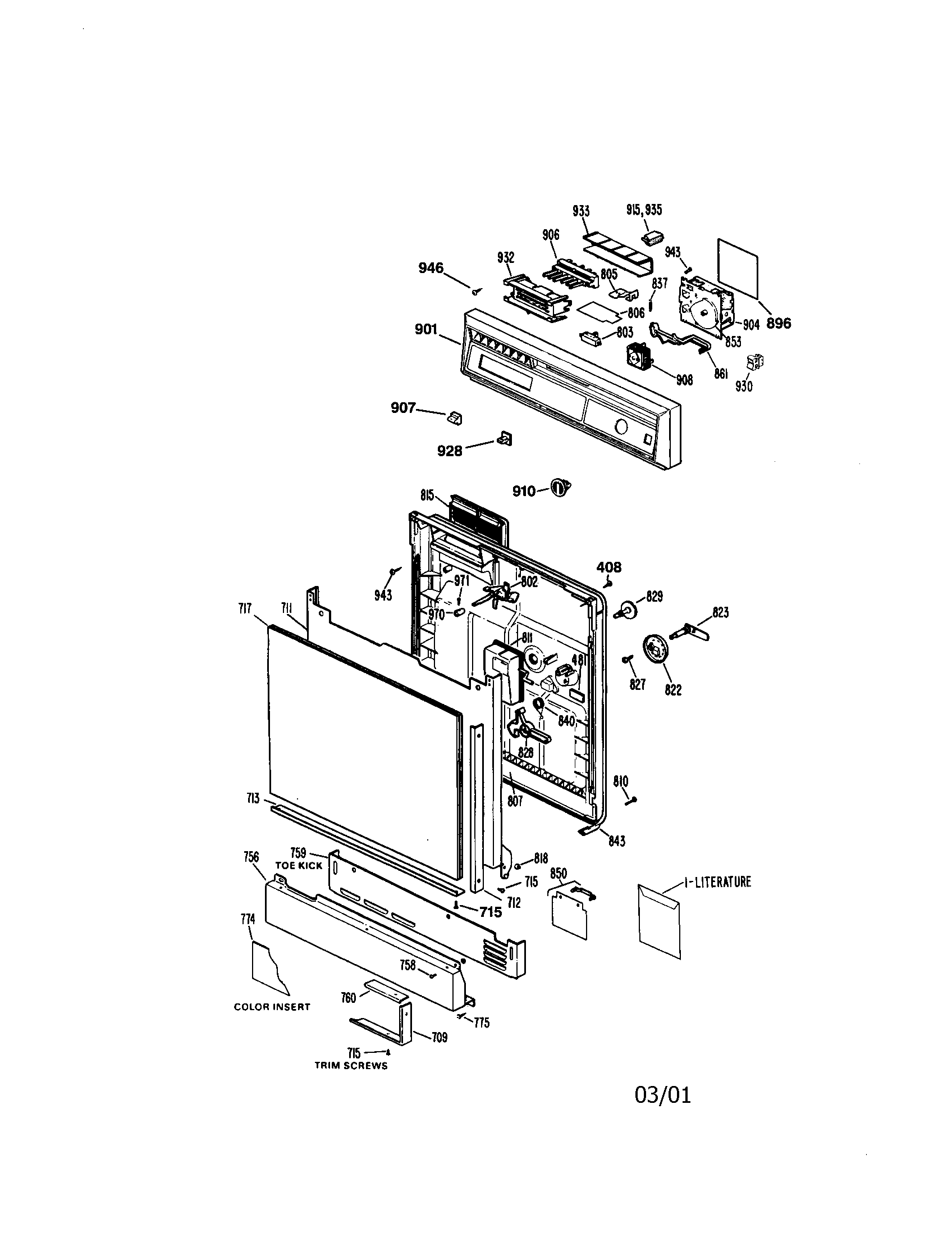 Kenmore 3631434195 door diagram