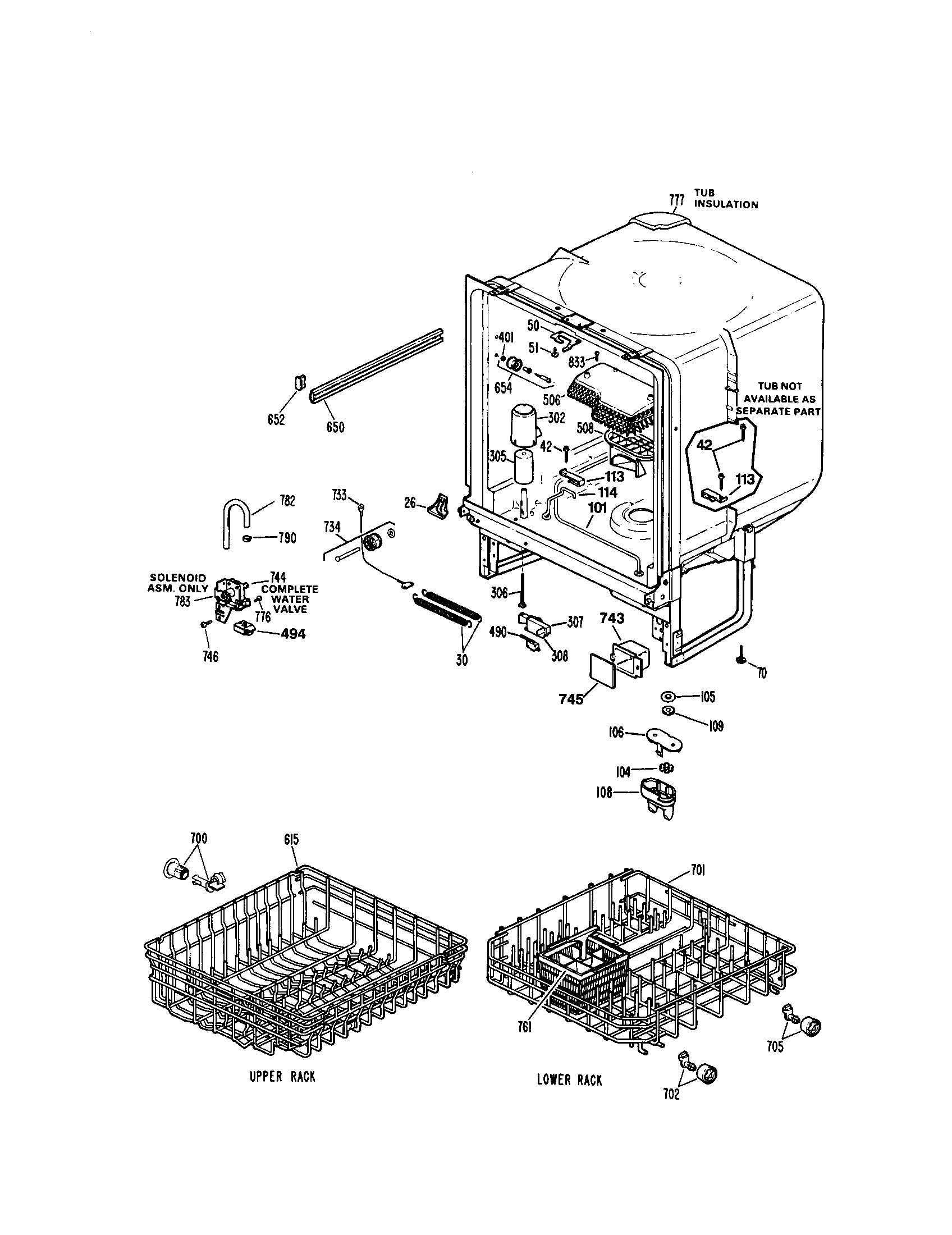 Kenmore 3631434195 tub diagram
