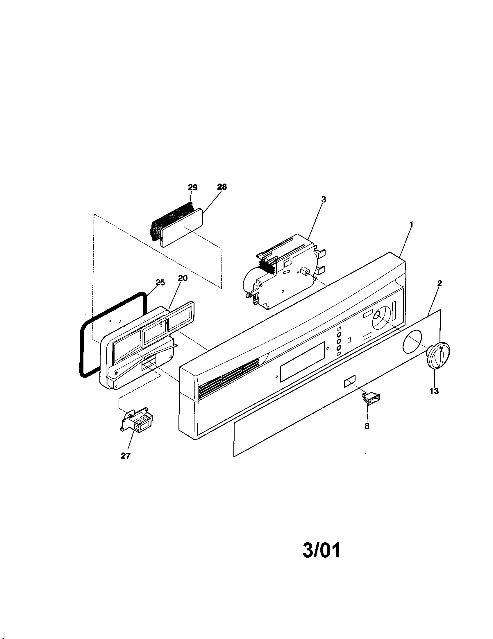 Kenmore 58714134100 control panel diagram