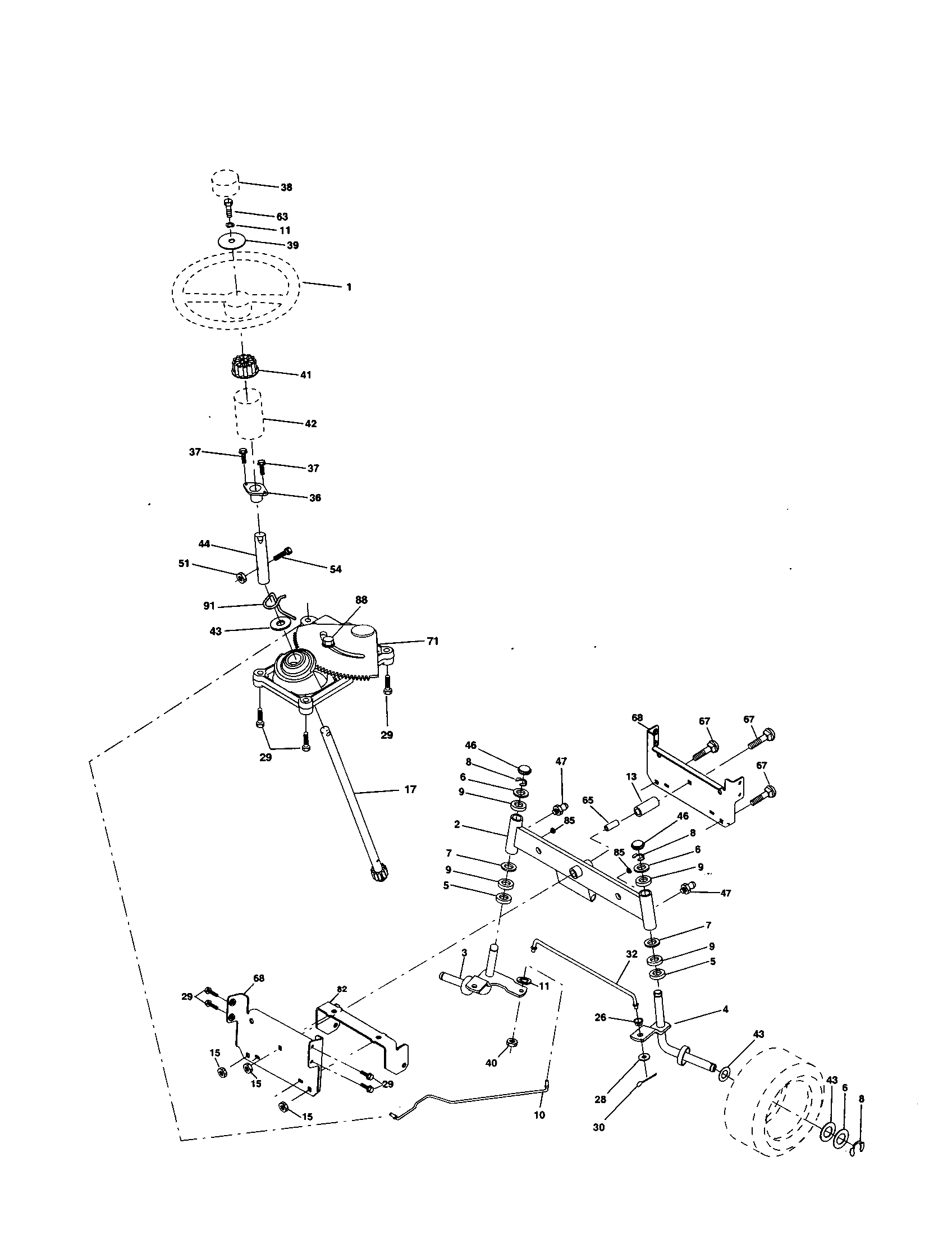 Craftsman 917250440 steering assembly diagram