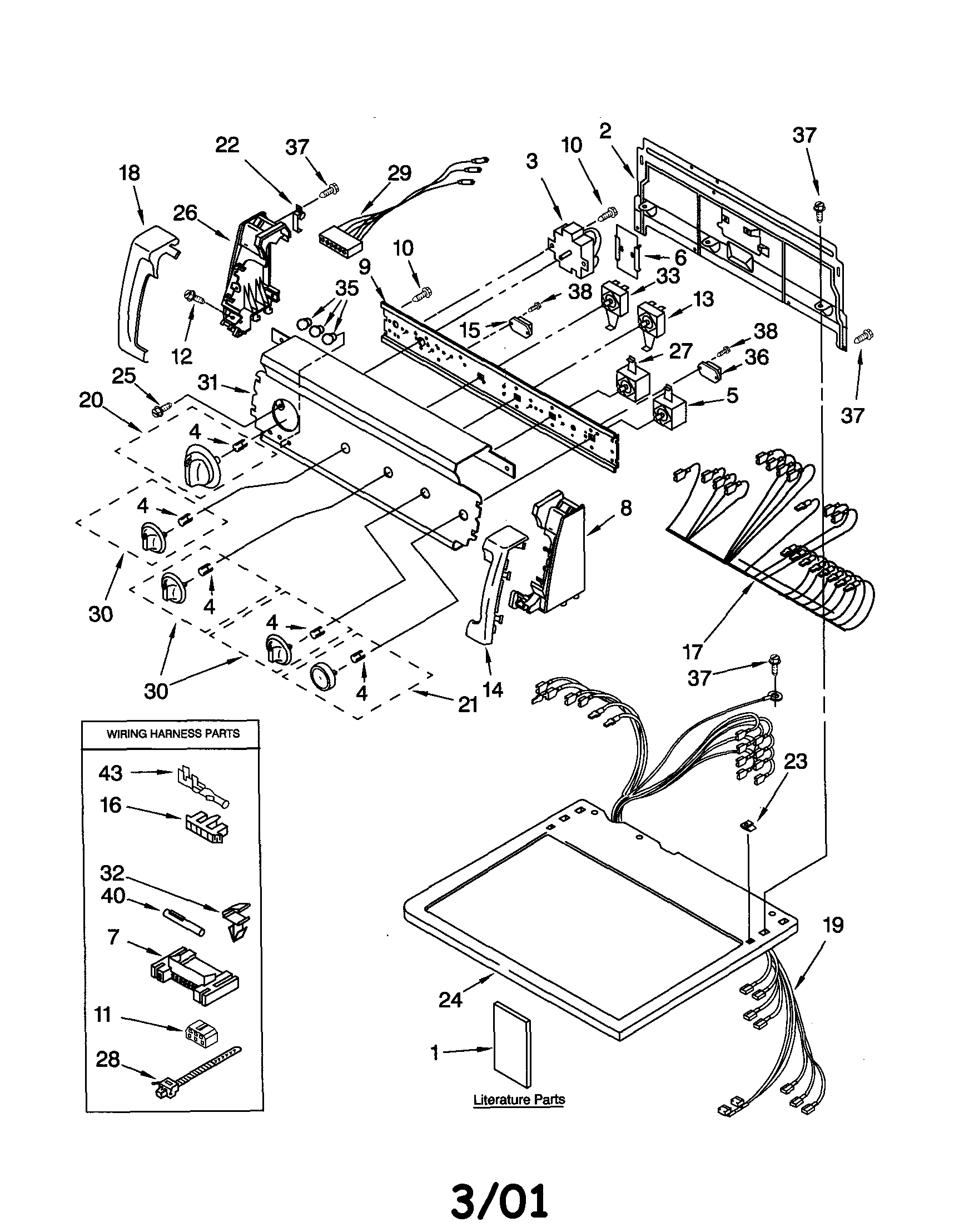 Kenmore 11062994100 top and console diagram