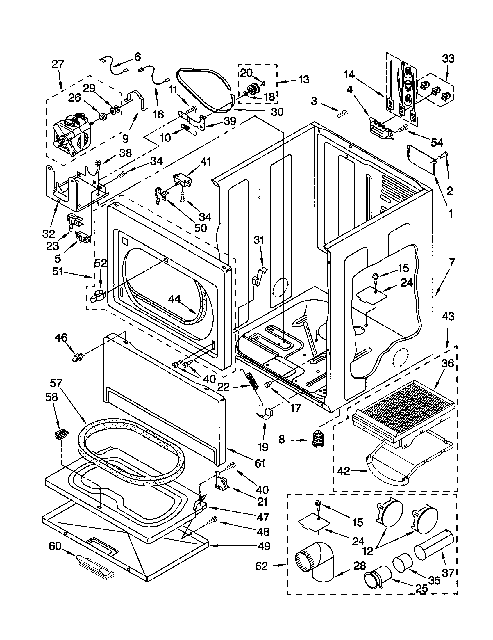 Kenmore 11062994100 cabinet diagram