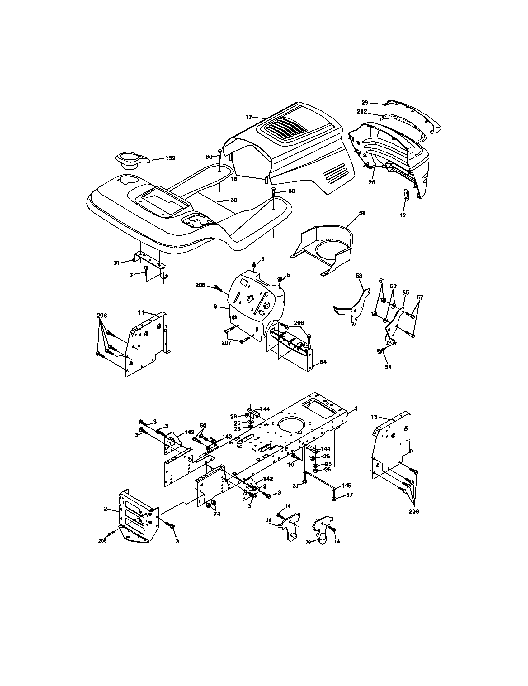 Craftsman 917272064 chassis and enclosures diagram