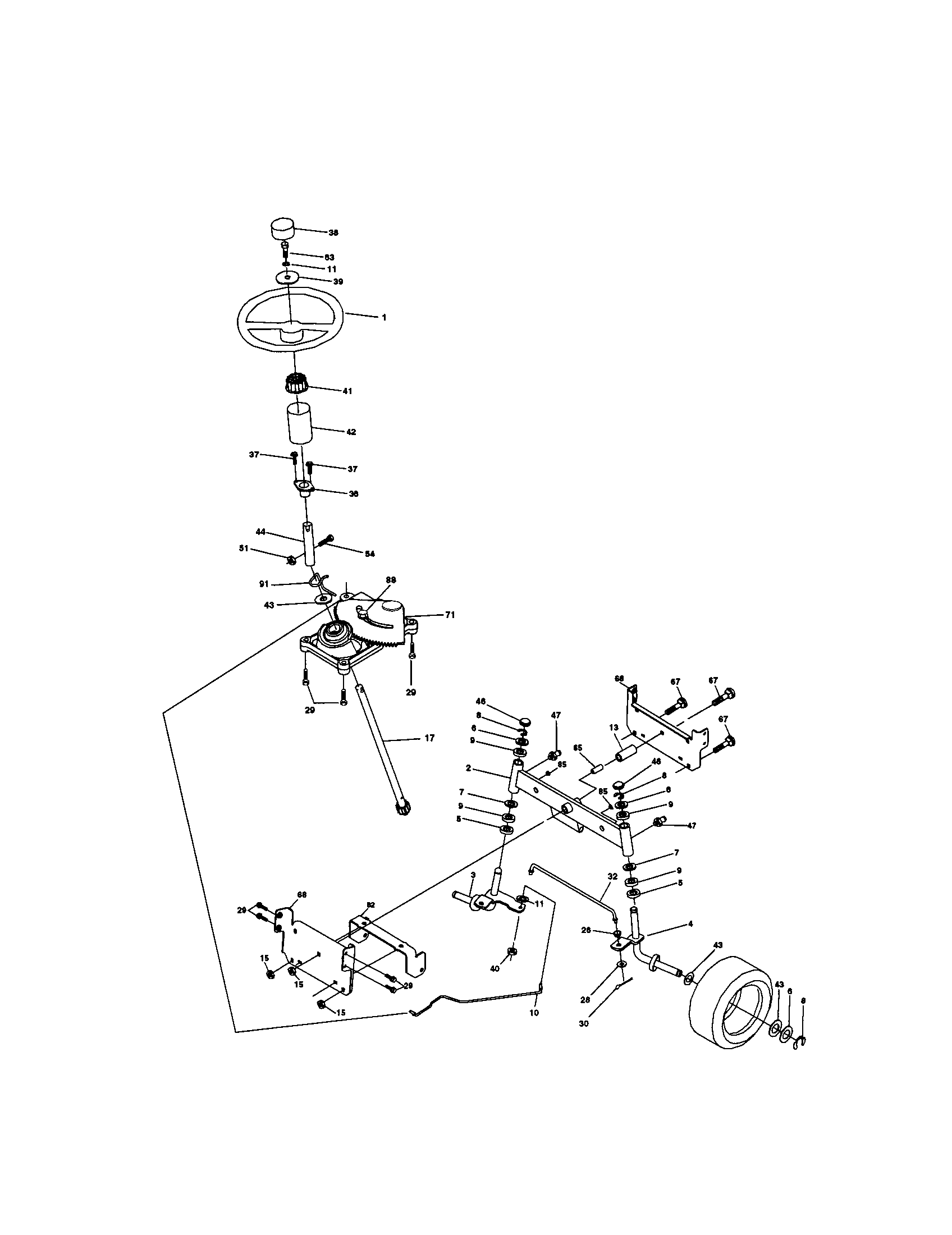 Craftsman 917272064 steering assembly diagram