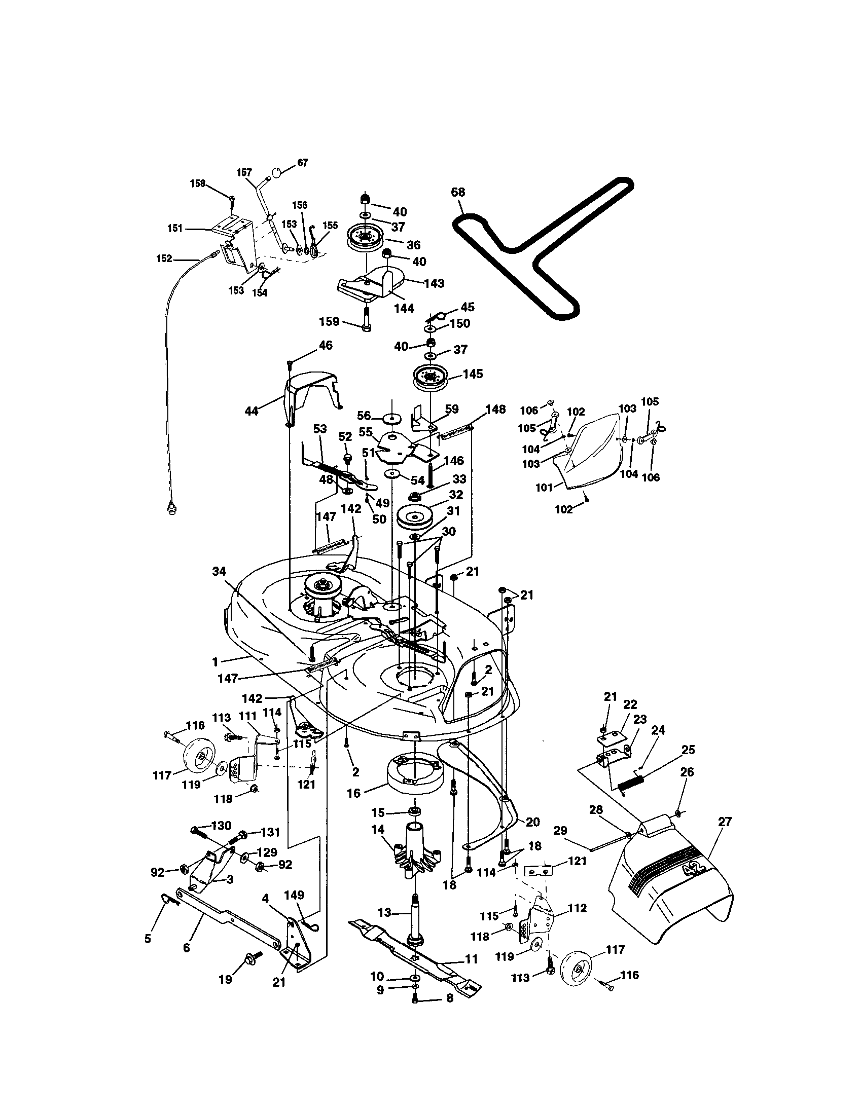 Craftsman 917272065 mower deck diagram