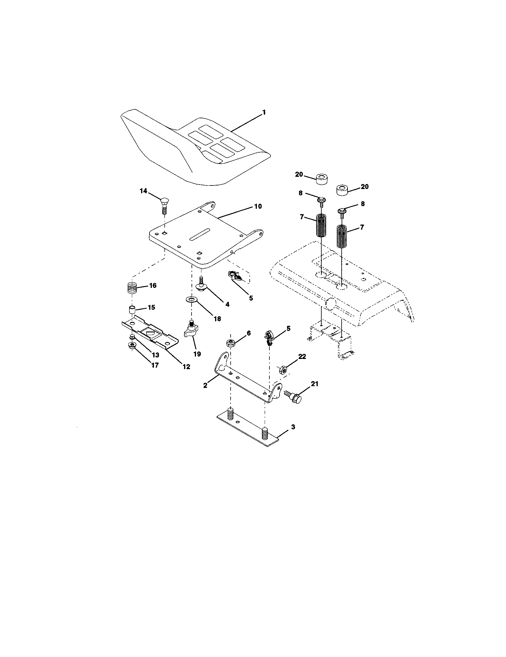 Craftsman 917275222 seat assembly diagram