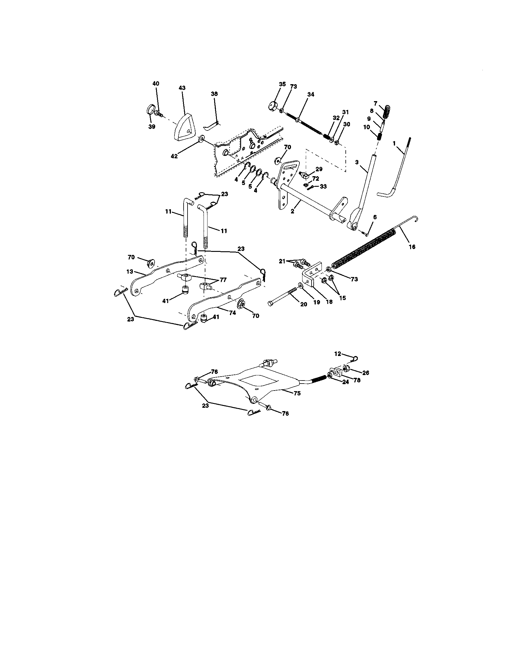 Craftsman 917275222 lift assembly diagram