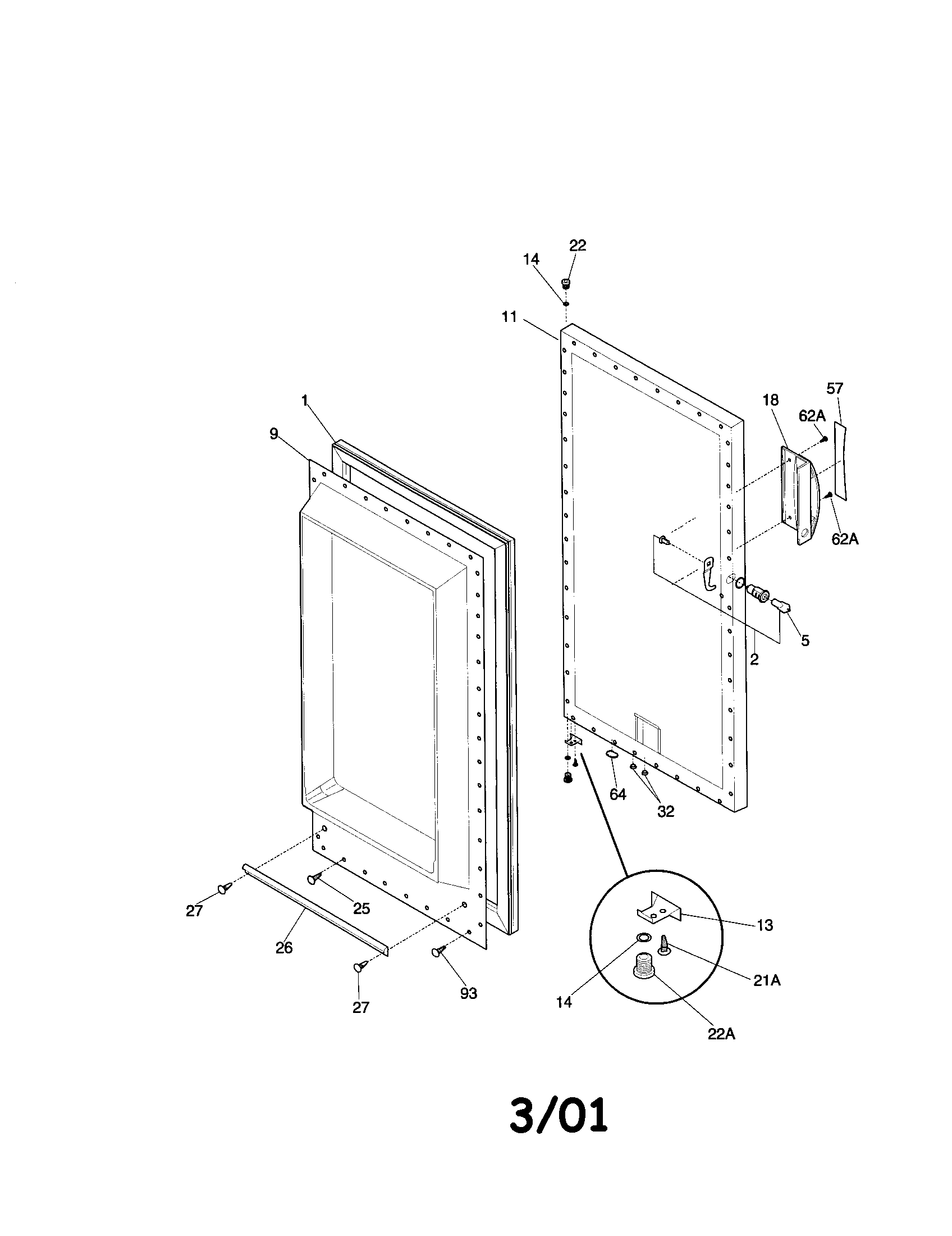 Kenmore 25320911002 door diagram