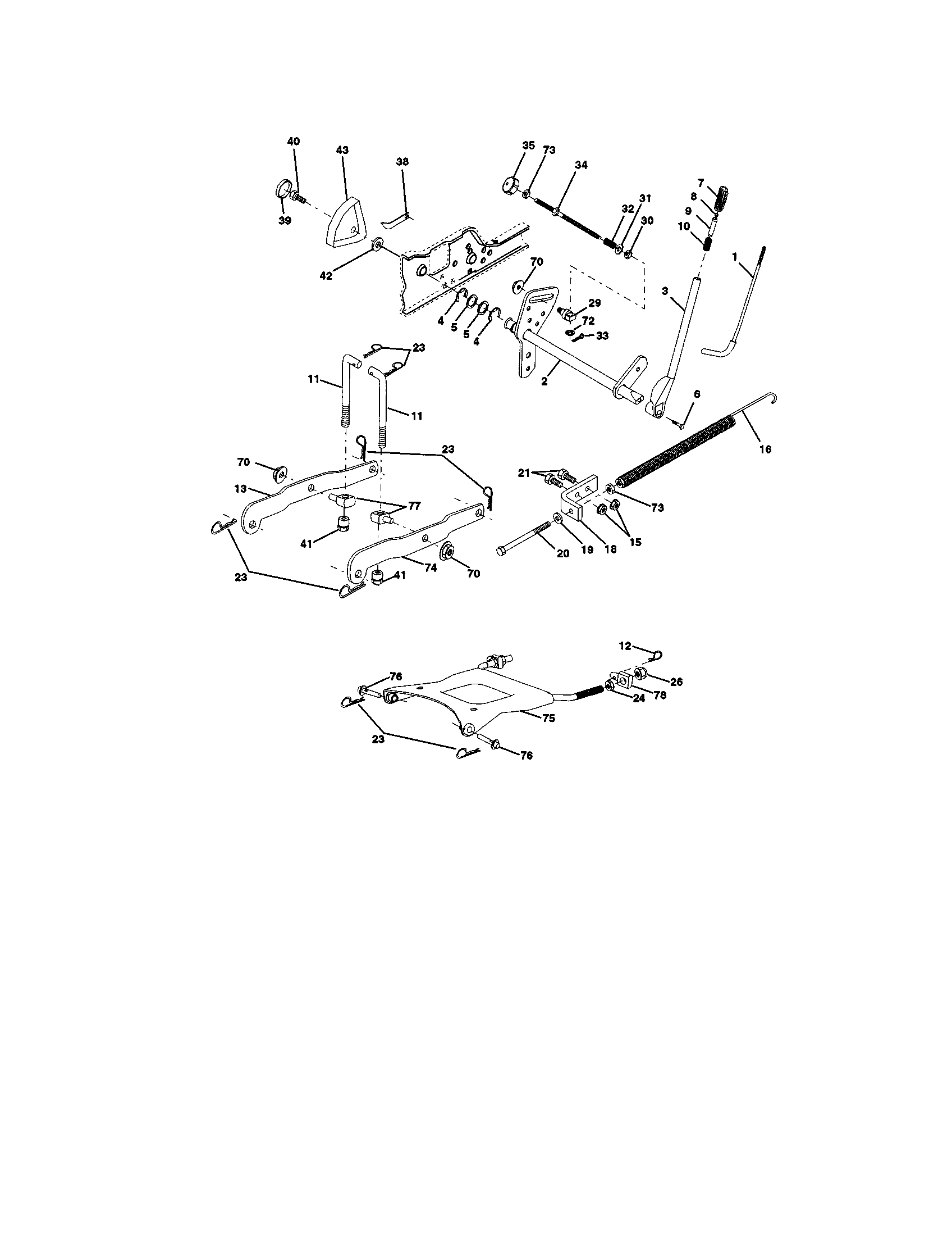 Craftsman 917275223 lift assembly diagram