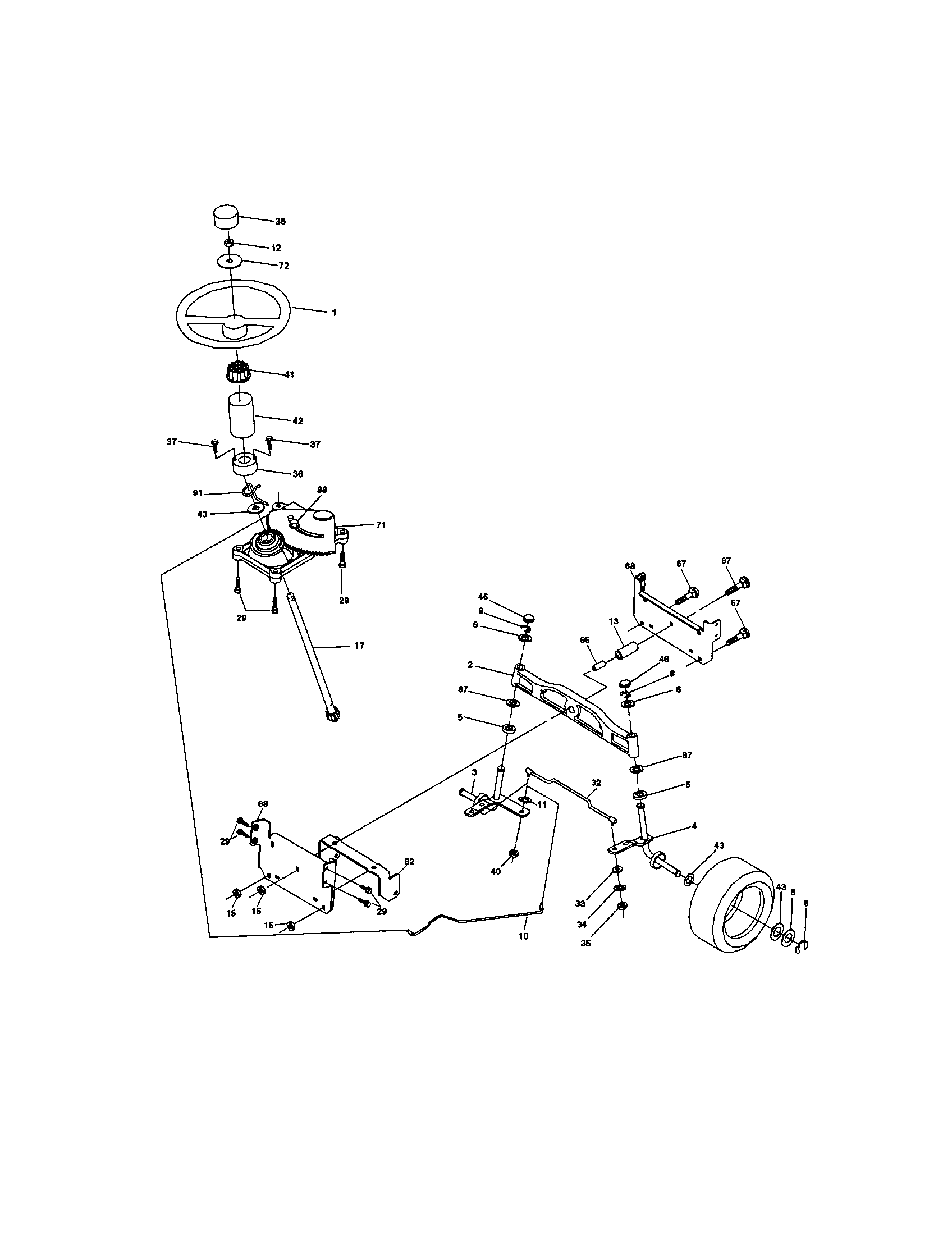 Craftsman 917272231 steering assembly diagram