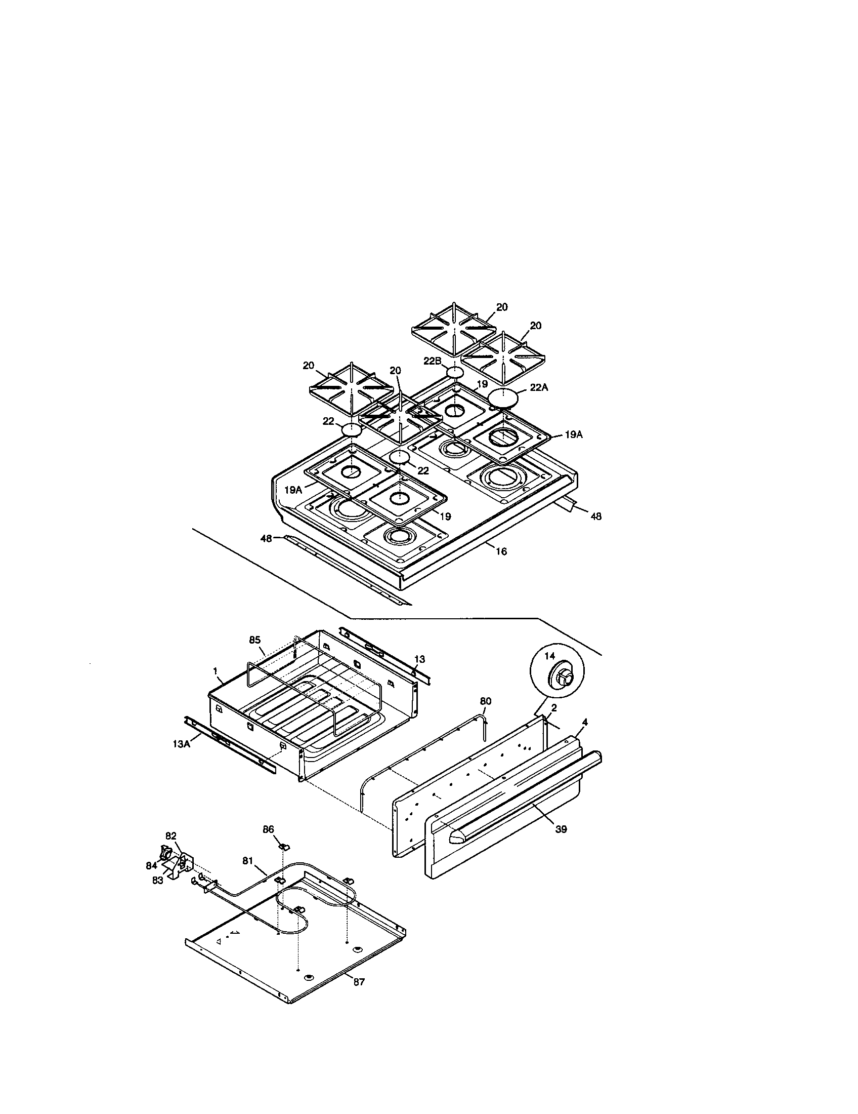 Kenmore 79075658002 top/drawer diagram