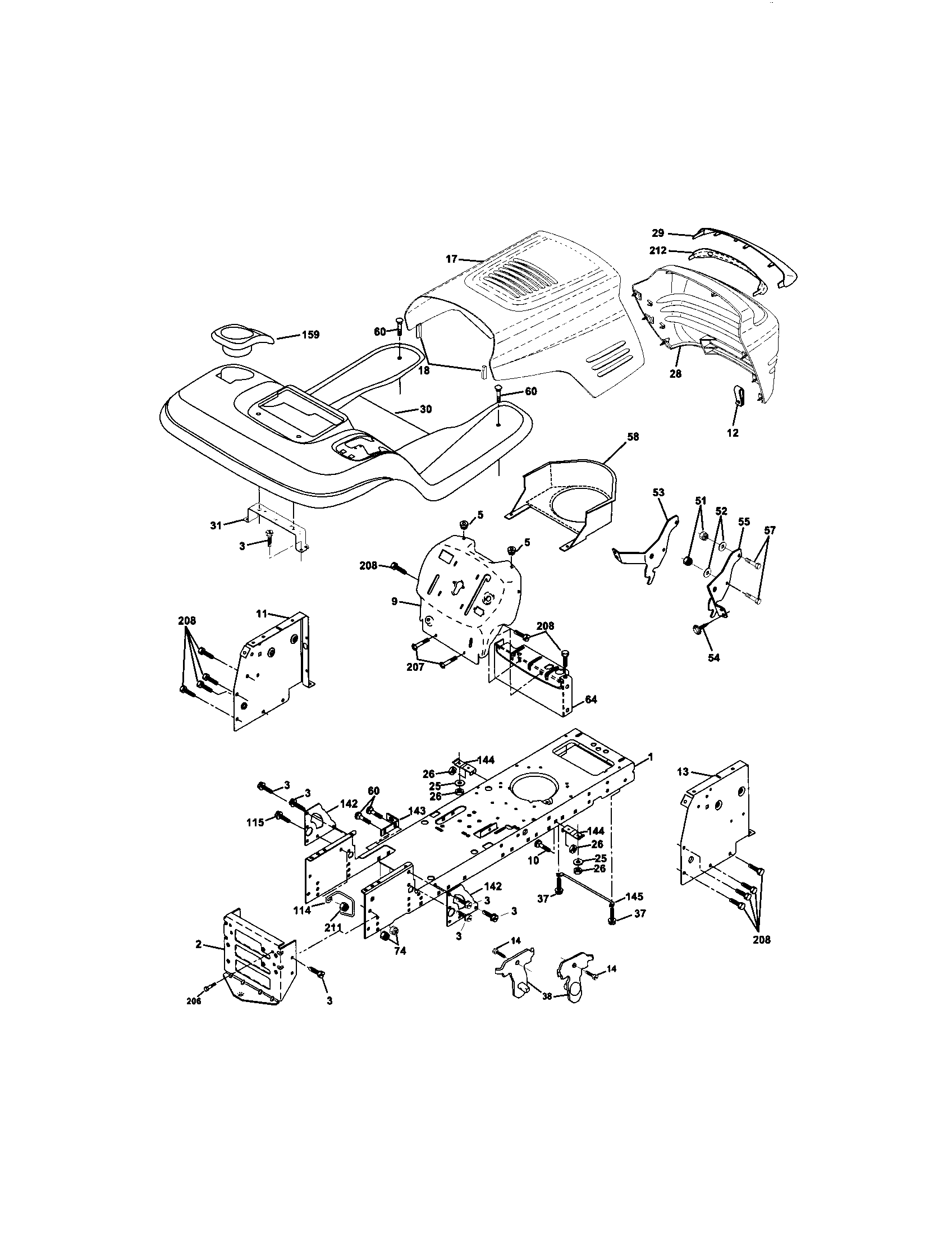 Craftsman 917272055 chassis and enclosures diagram