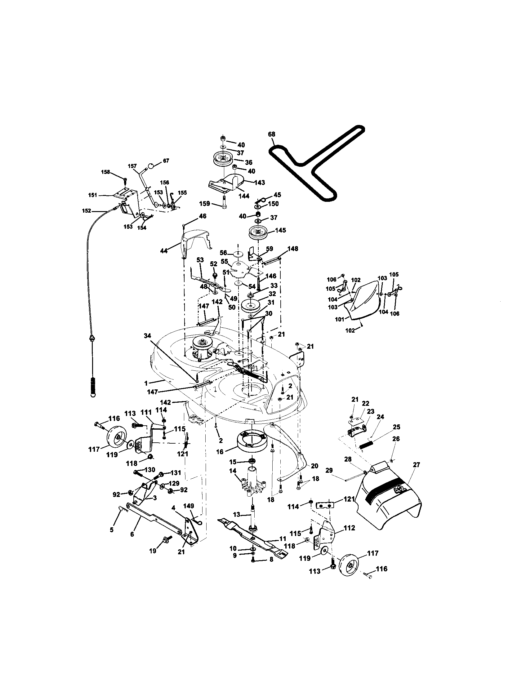 Craftsman 917272055 mower deck diagram