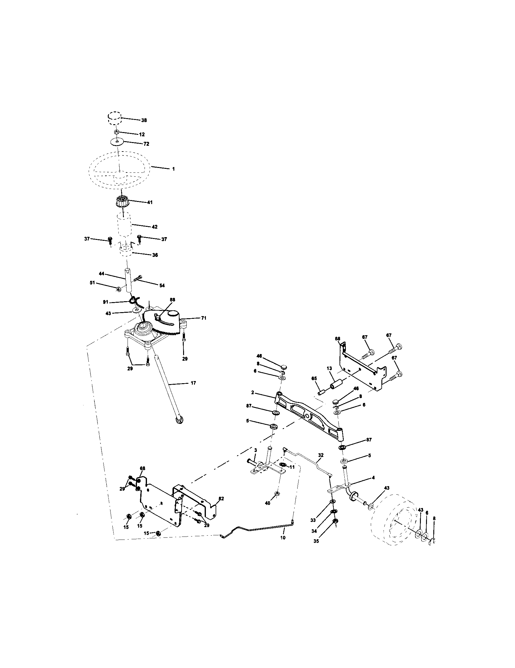 Craftsman 917272230 steering assembly diagram