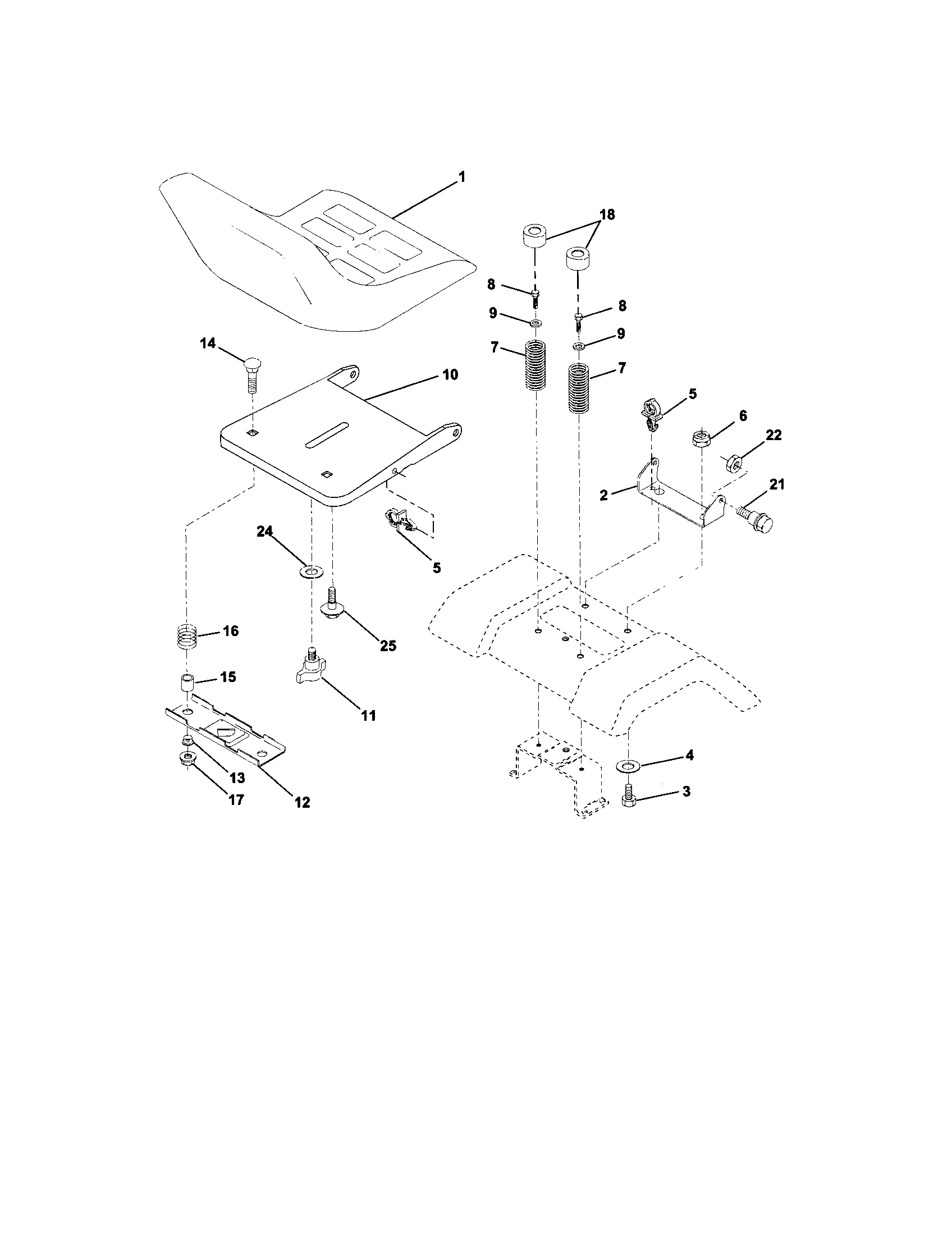 Craftsman 917272230 seat assembly diagram