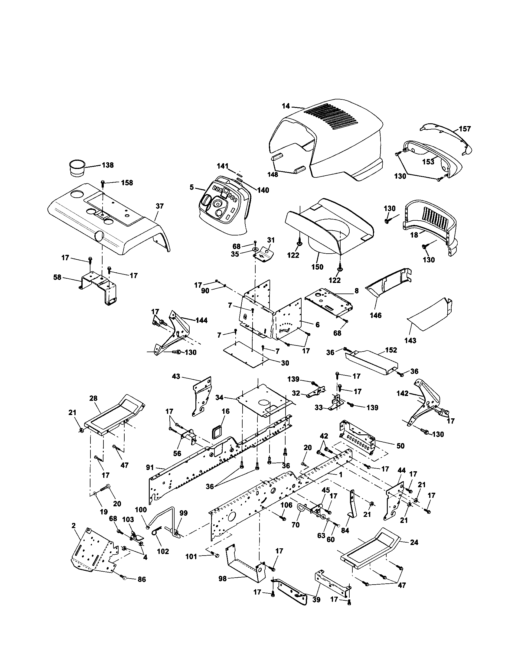 Craftsman 917279982 chassis and enclosures diagram