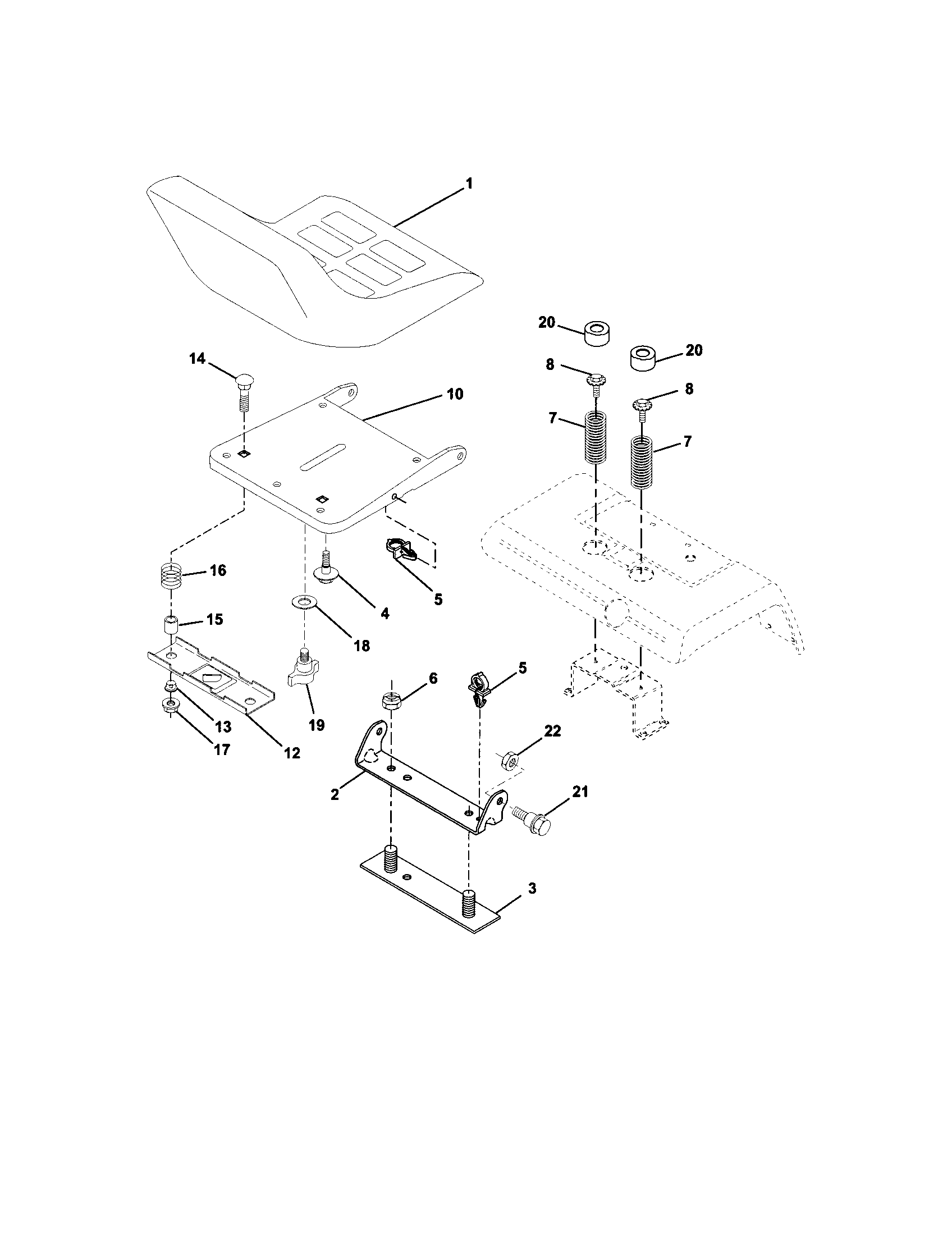 Craftsman 917279982 seat assembly diagram