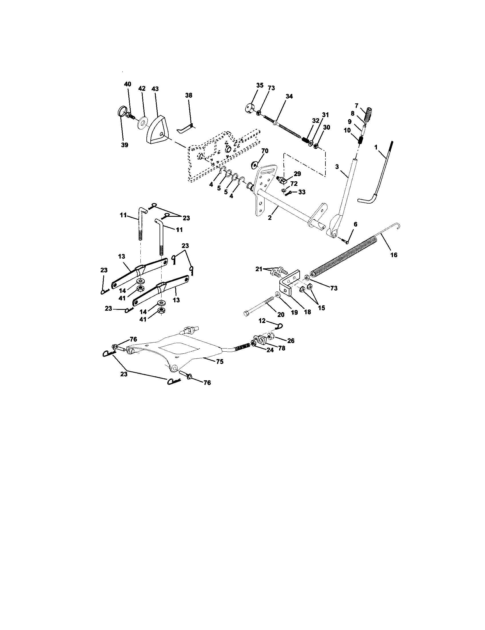 Craftsman 917279982 lift assembly diagram