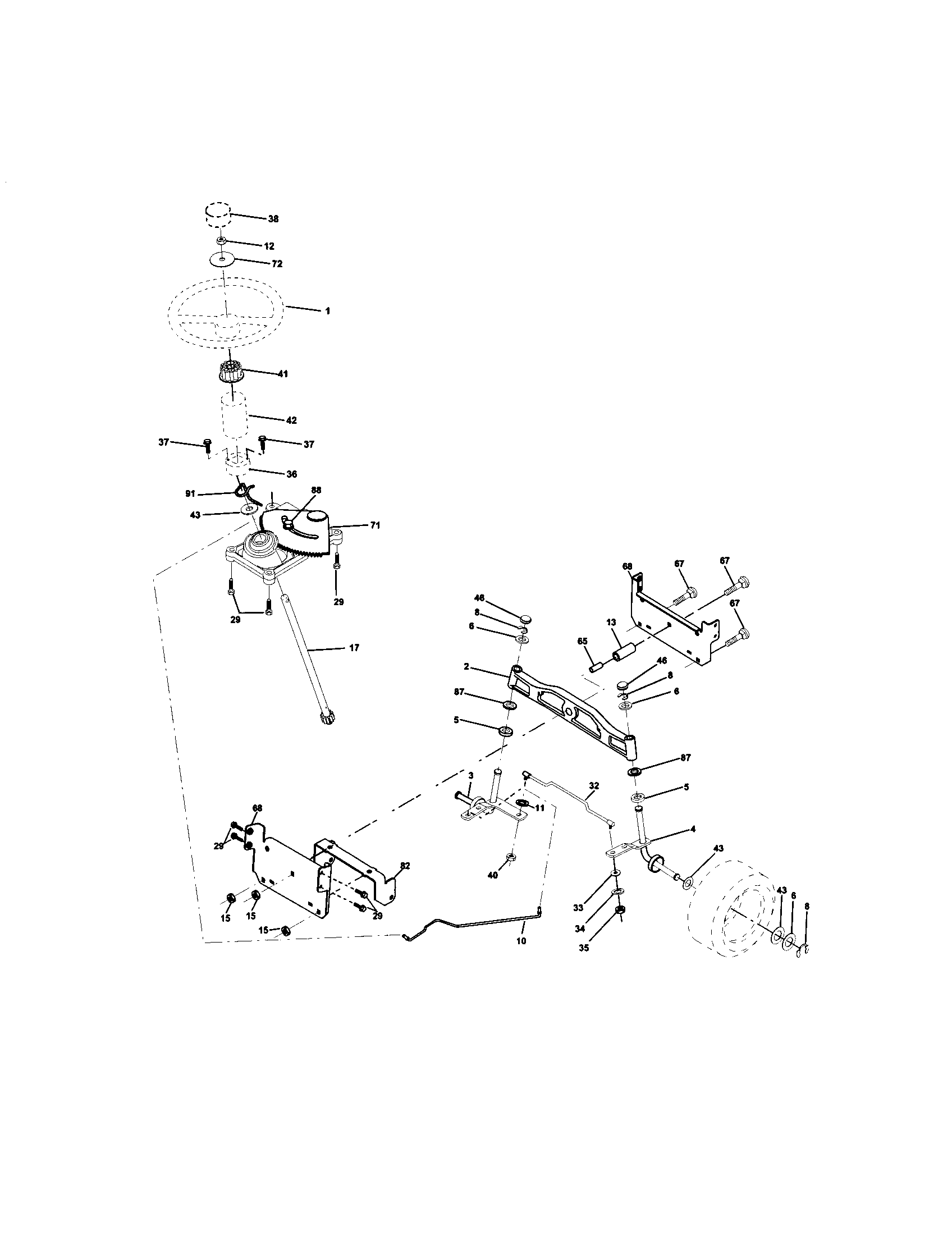 Craftsman 917272241 steering assembly diagram