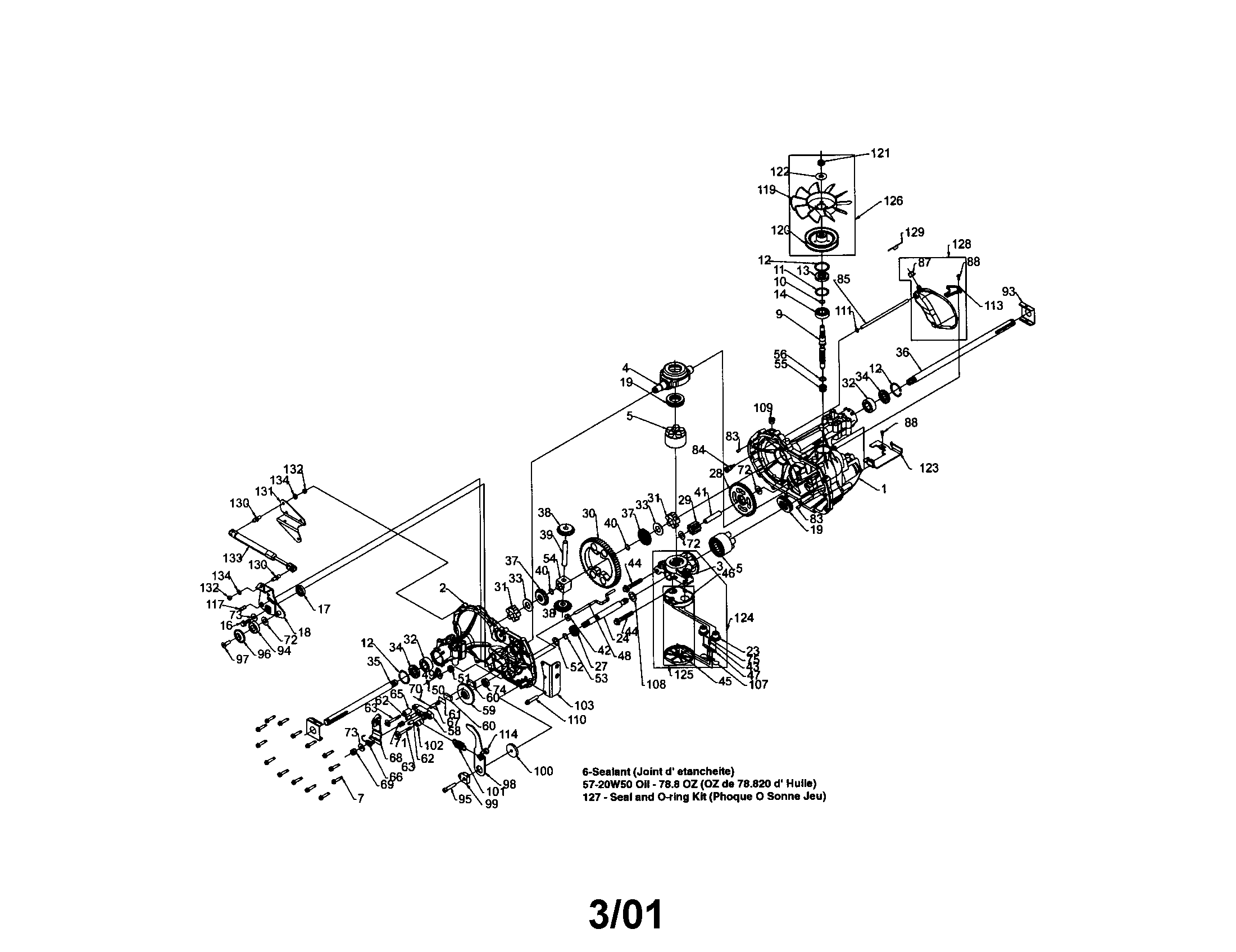 Craftsman 917272280 hydro gear transaxle - 323-0510 diagram