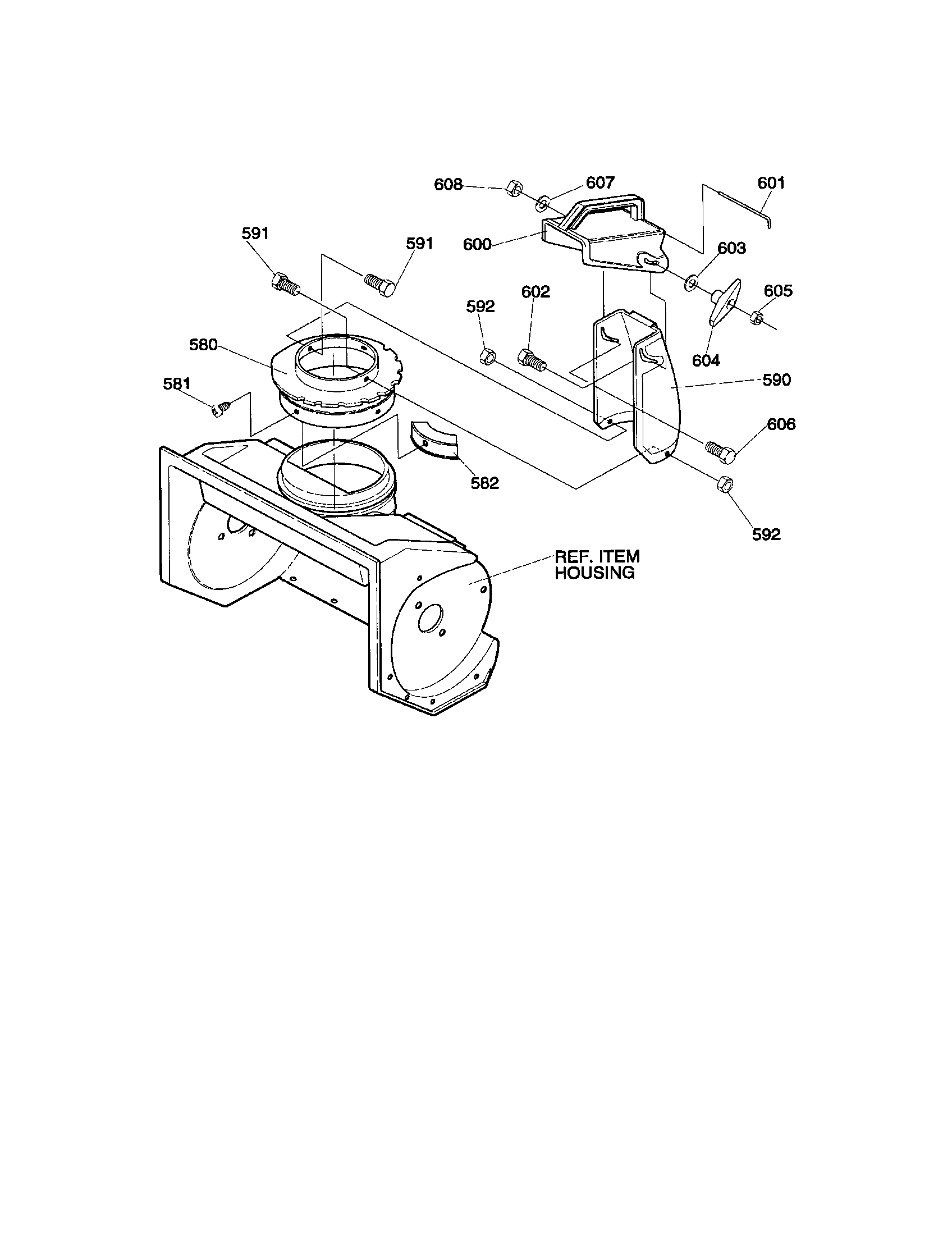 Craftsman 536882092 discharge chute assembly diagram