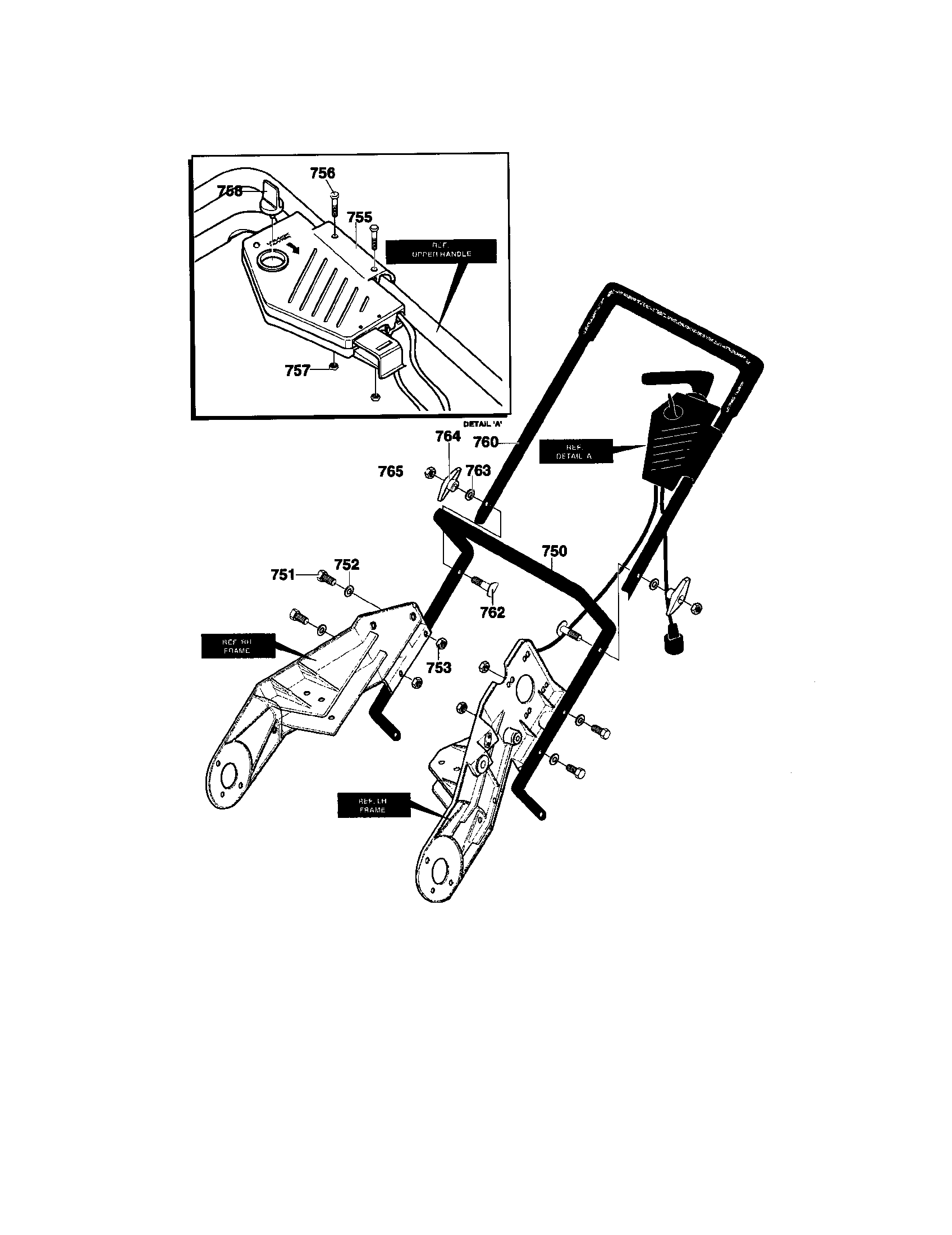 Craftsman 536882092 handle assembly diagram