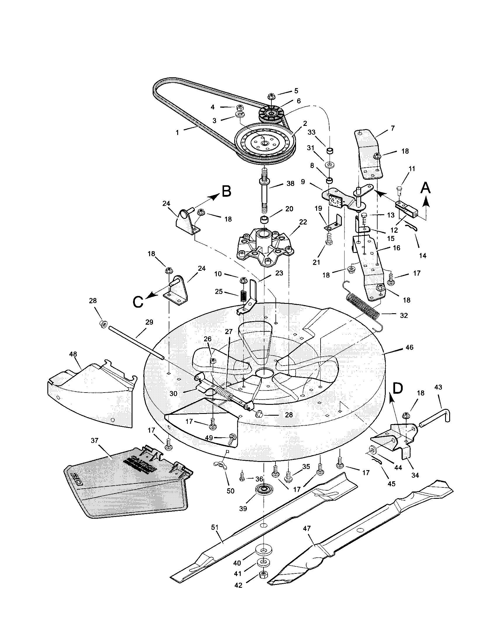 Craftsman 536270112 mower housing diagram