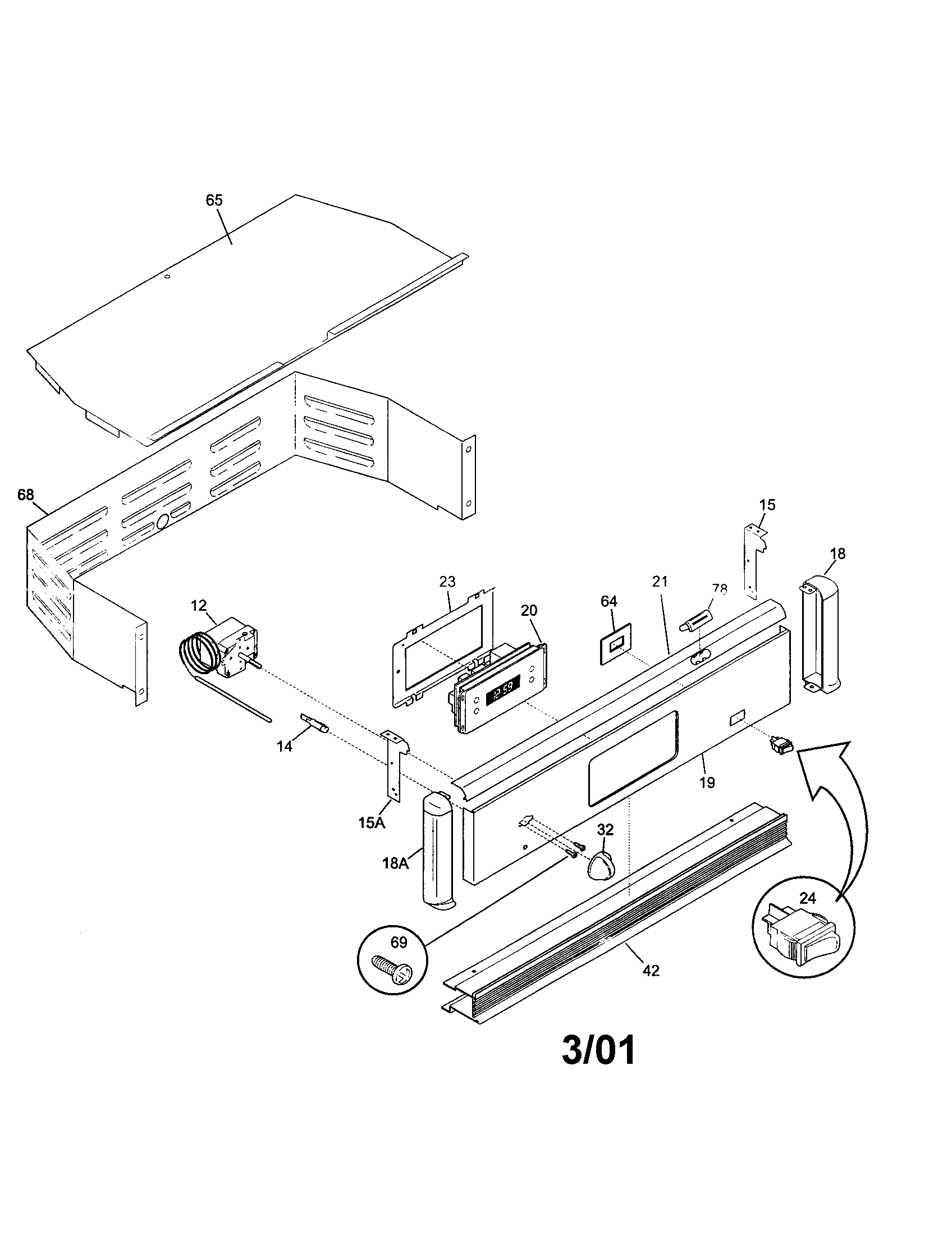 Frigidaire FEB500CEBF control panel diagram