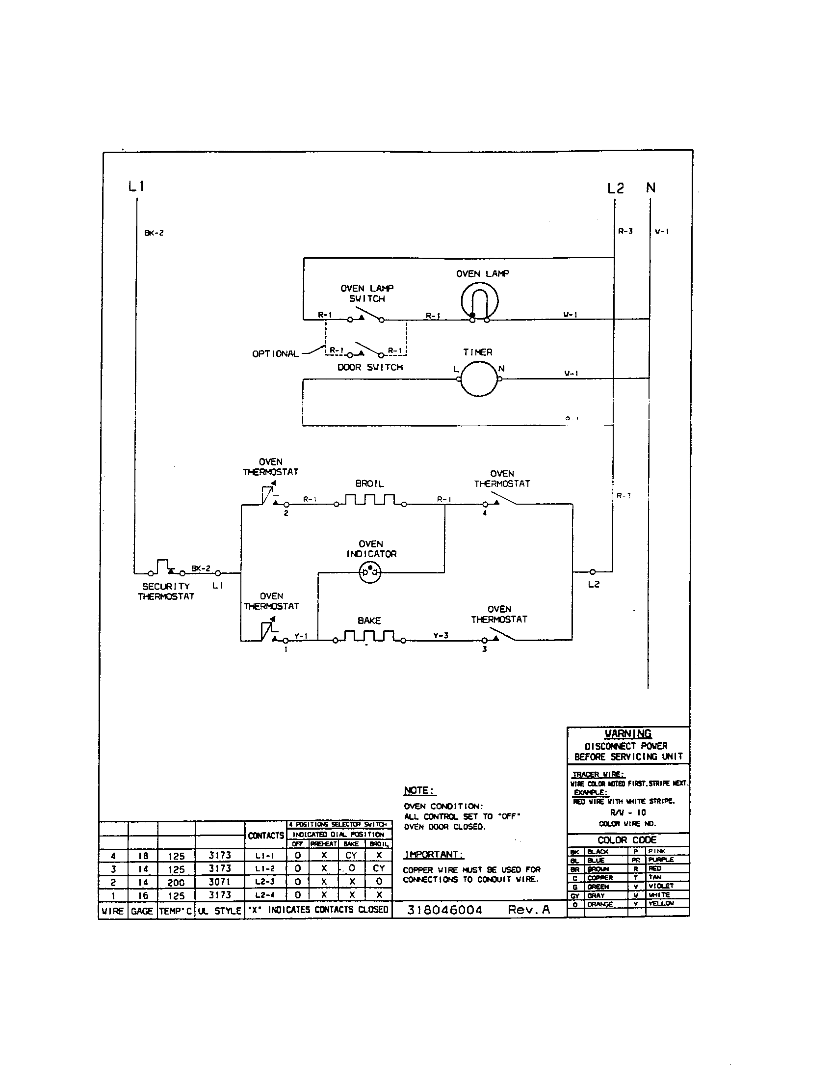 Frigidaire FEB500CEBF wiring diagram diagram