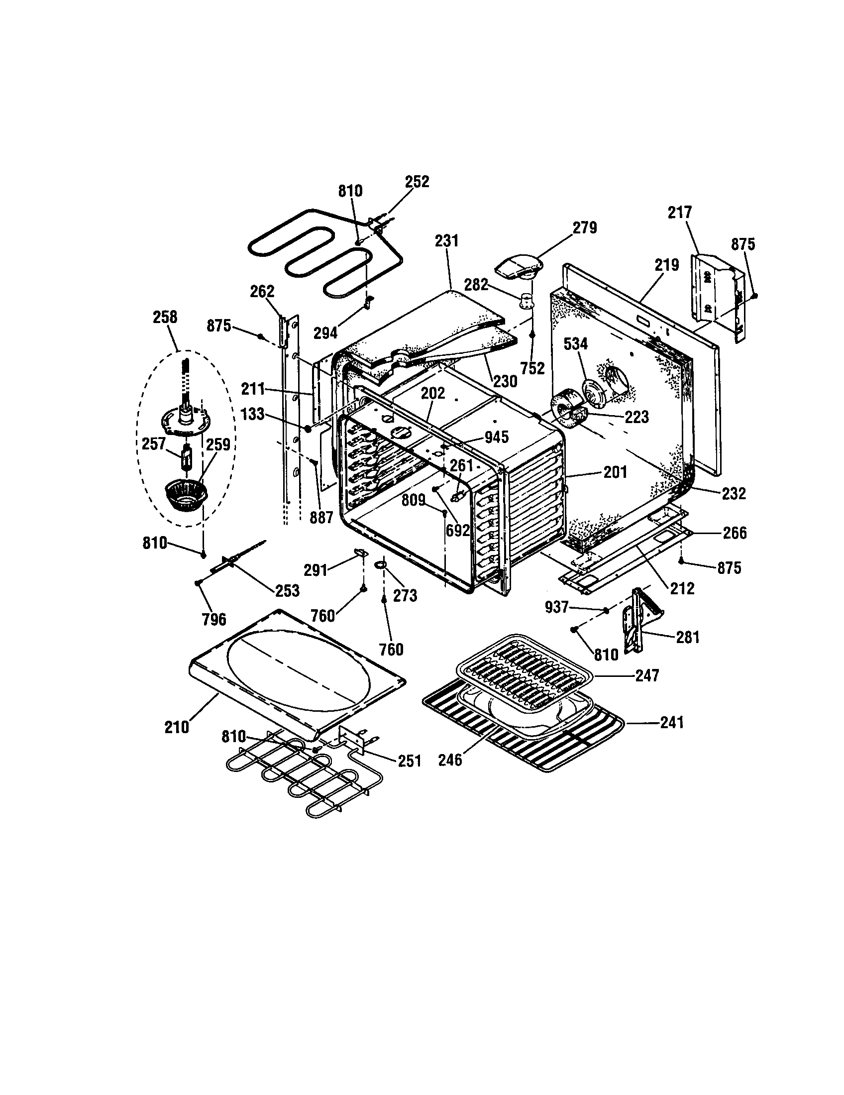 Kenmore Elite 91149014991 upper body diagram