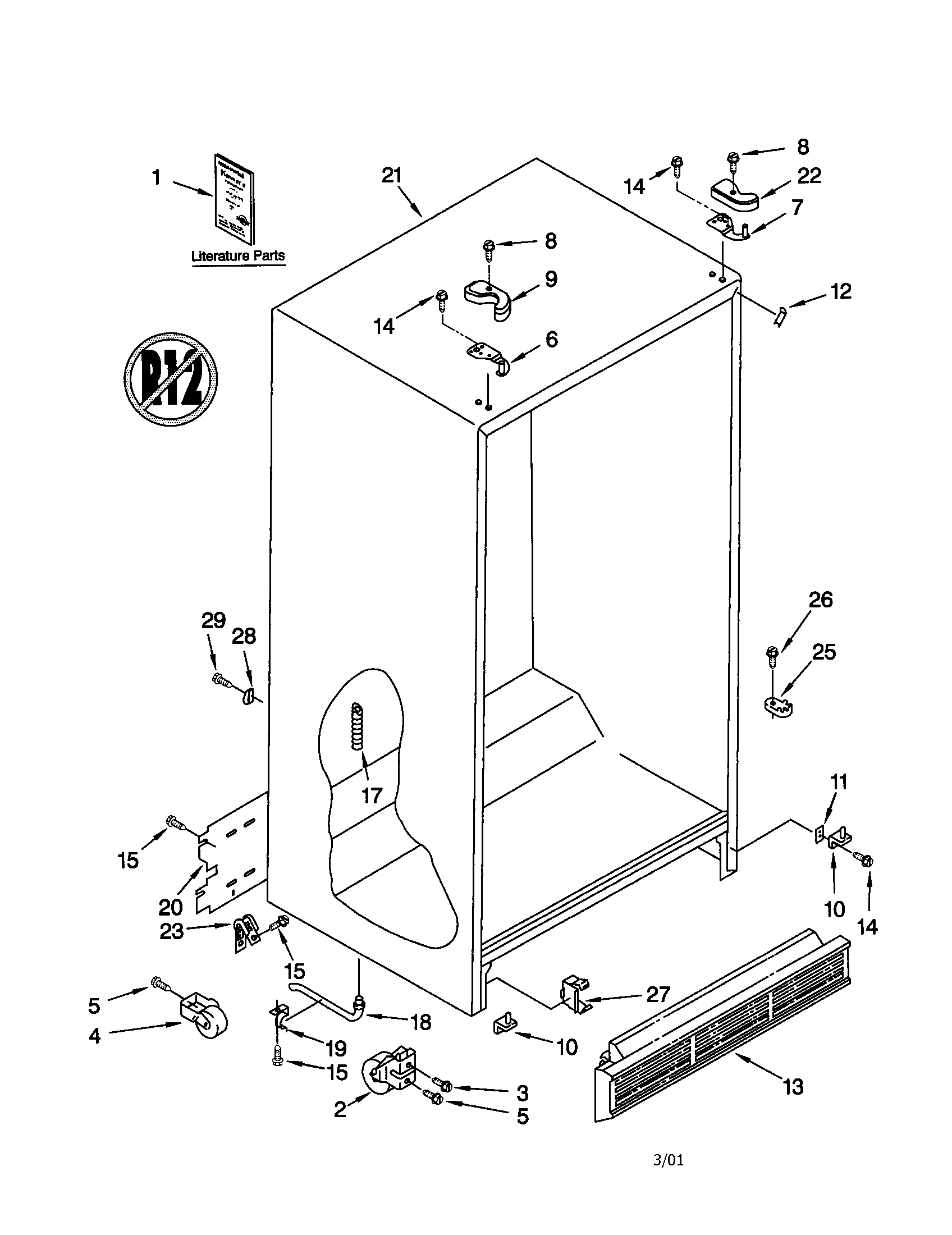 Kenmore 10641512100 cabinet diagram