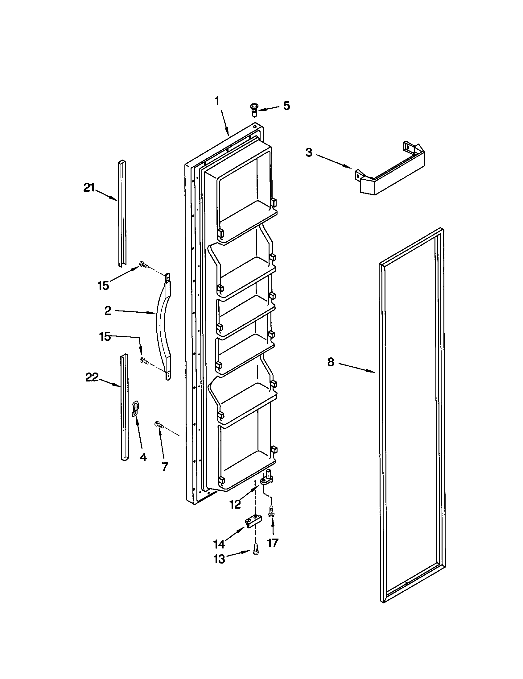 Kenmore 10641512100 freezer door diagram