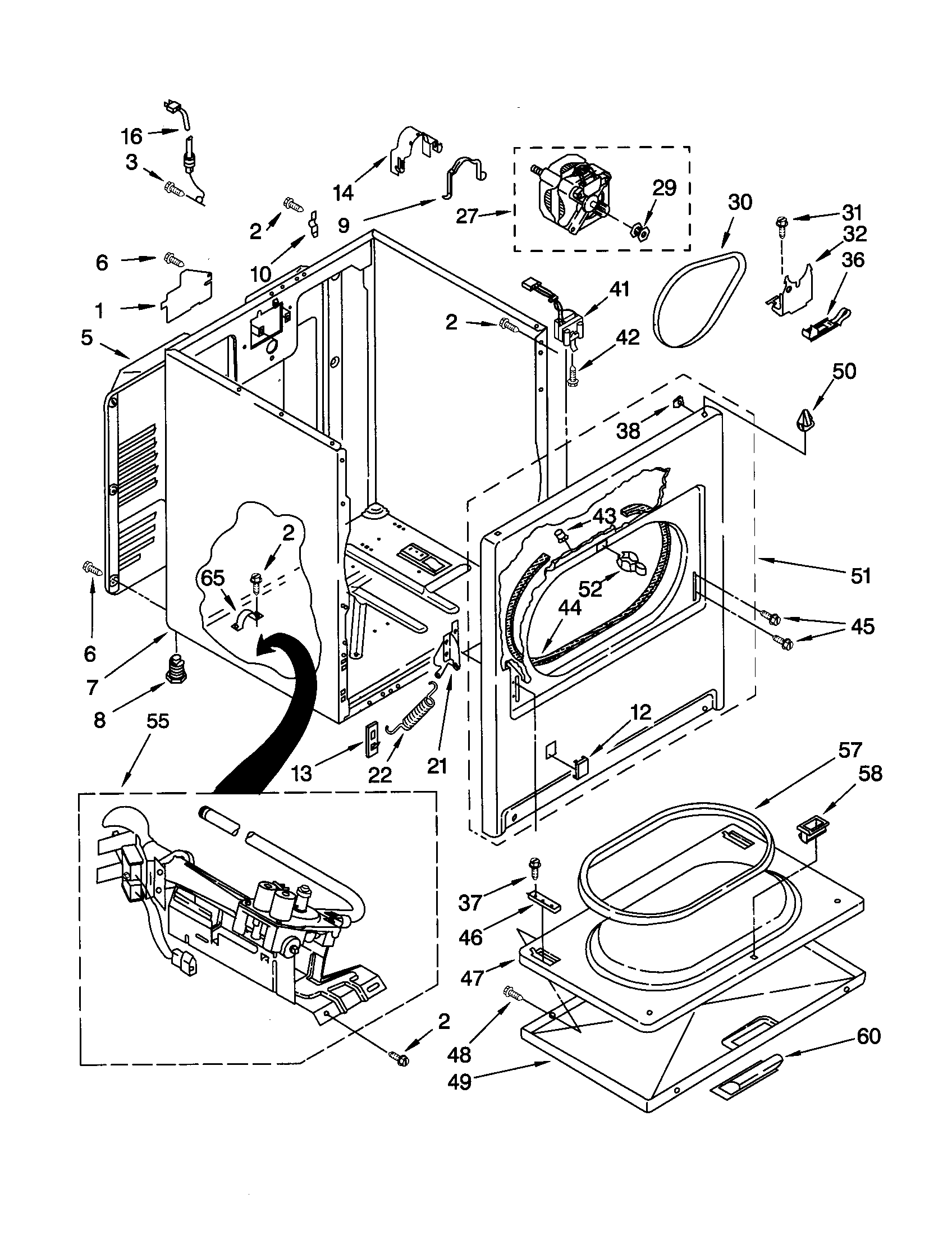 Kenmore 11072812100 cabinet diagram
